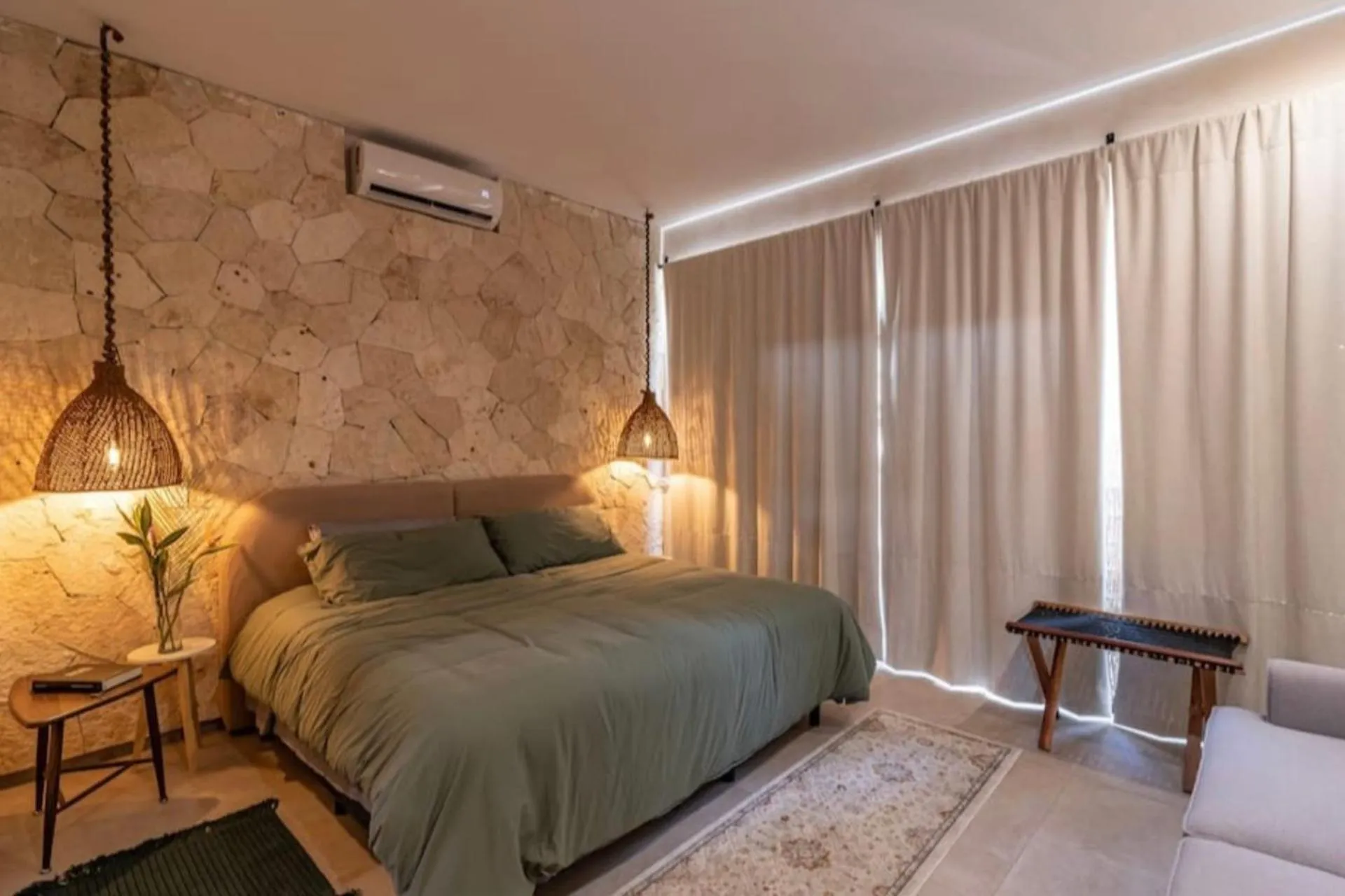 Seating area, Bed in Apartamento Moderno en Tulum Quintana Roo México