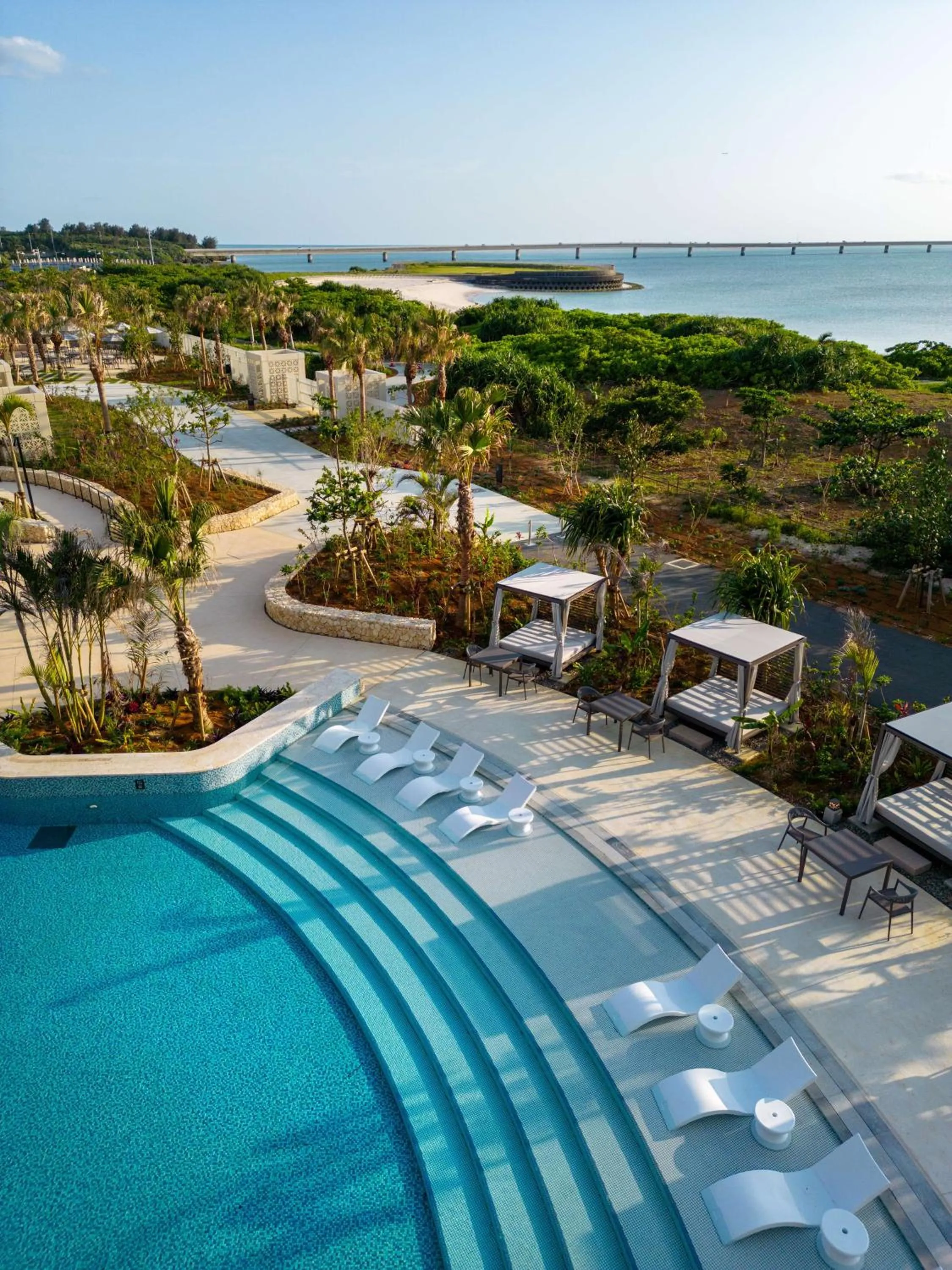 Pool view in Hilton Okinawa Miyako Island Resort