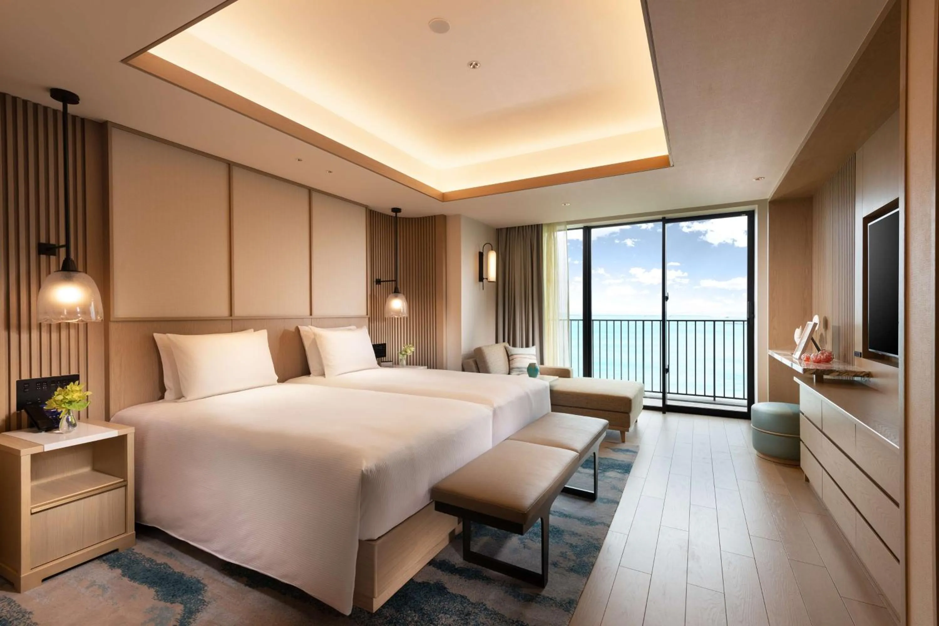 Bed in Hilton Okinawa Miyako Island Resort