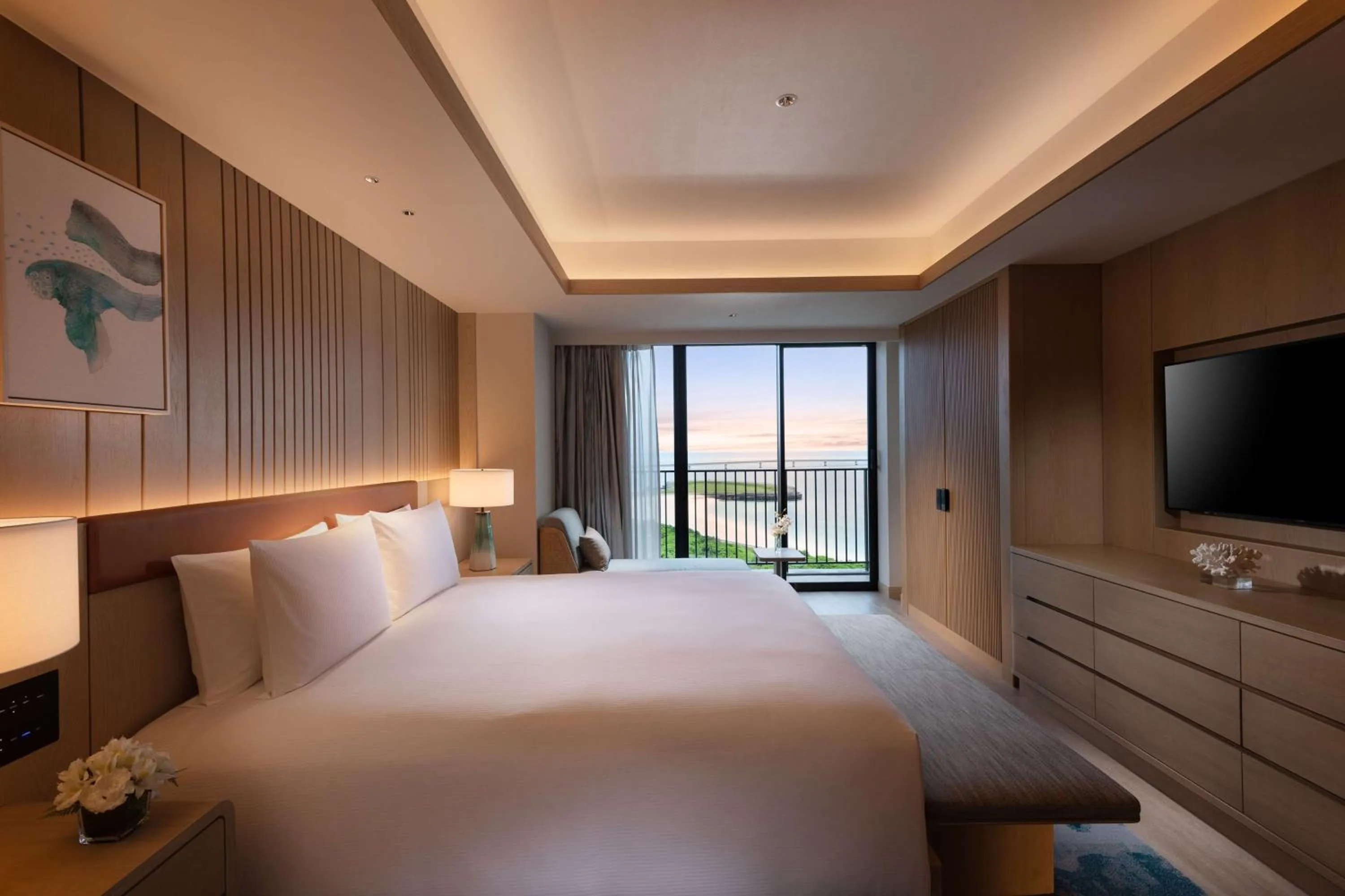 Bed in Hilton Okinawa Miyako Island Resort