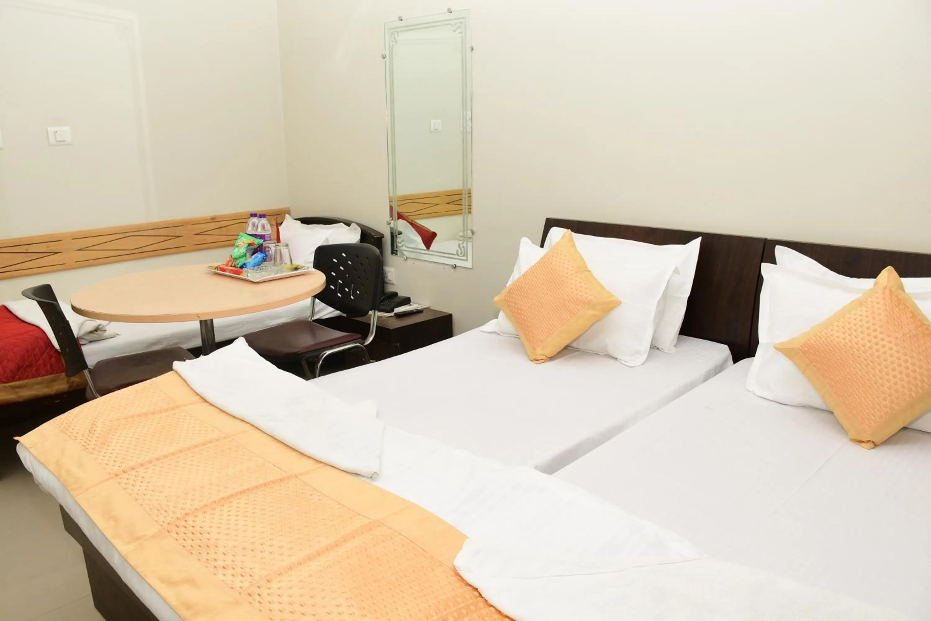 Bed in Hotel Buddha International