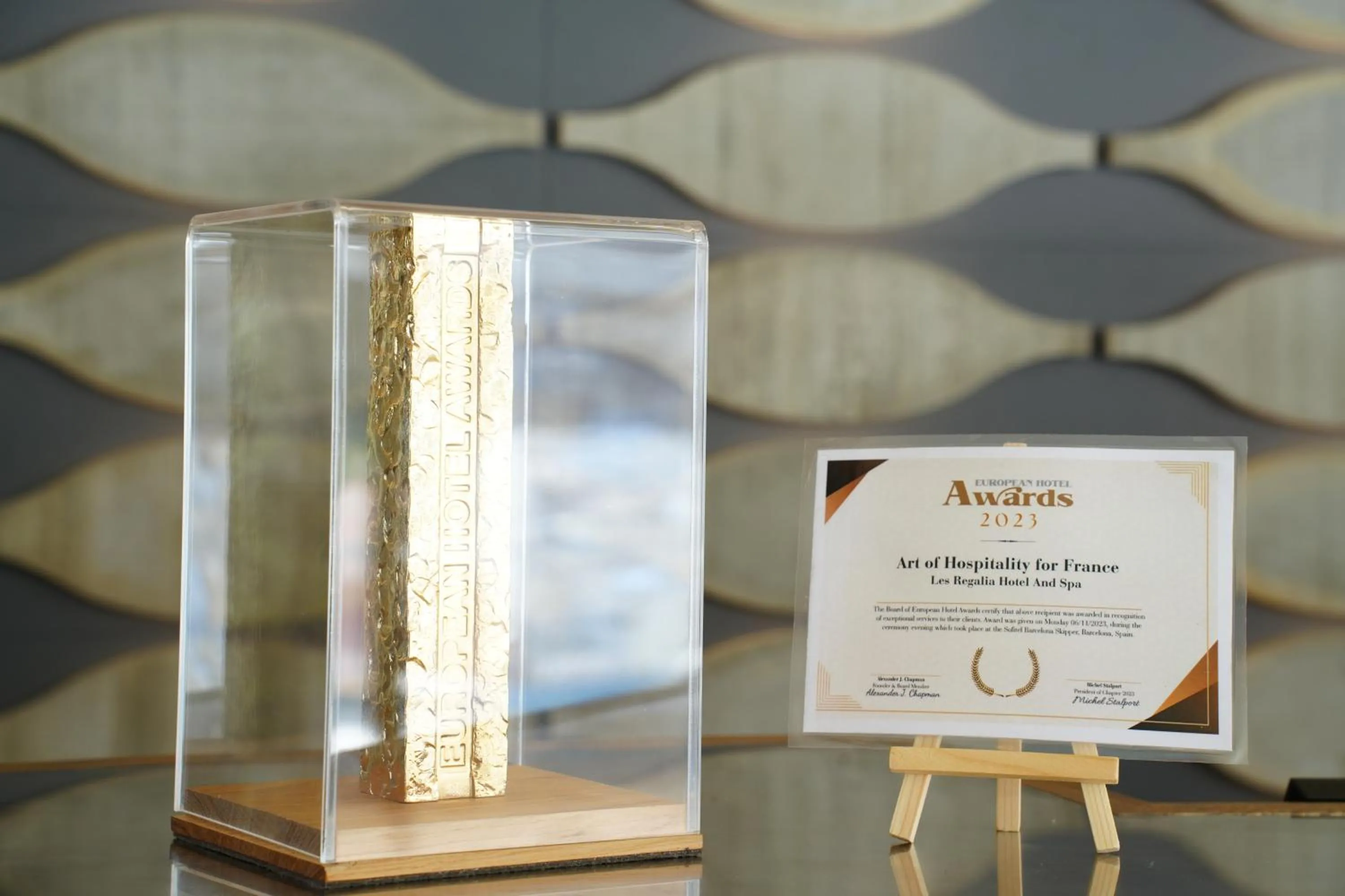 Certificate/Award in Les Regalia Hôtel & Spa