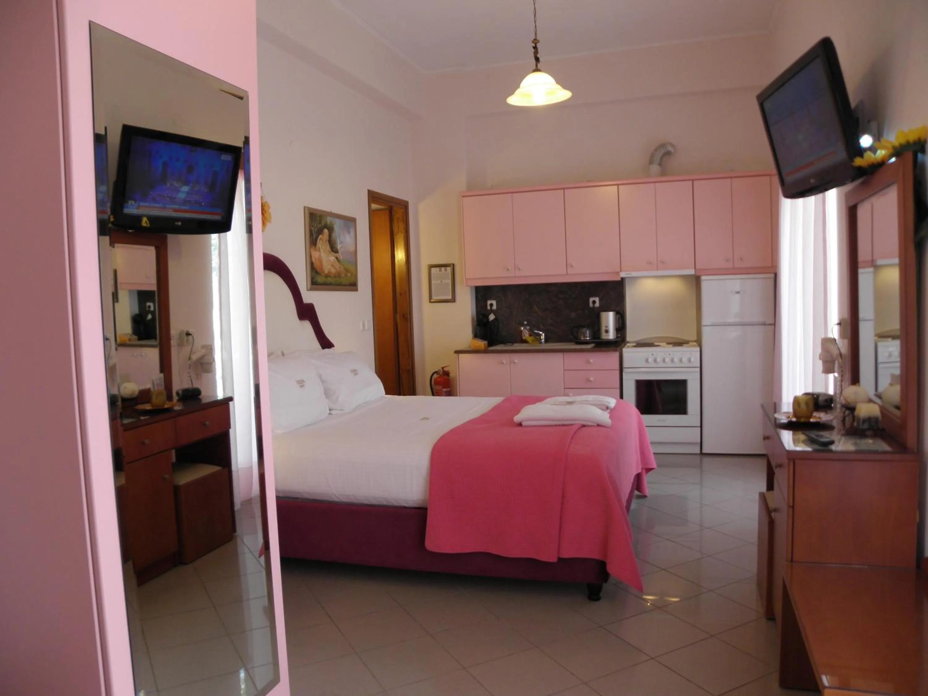 Balcony/Terrace, Bed in Irida Beach Resort Suites