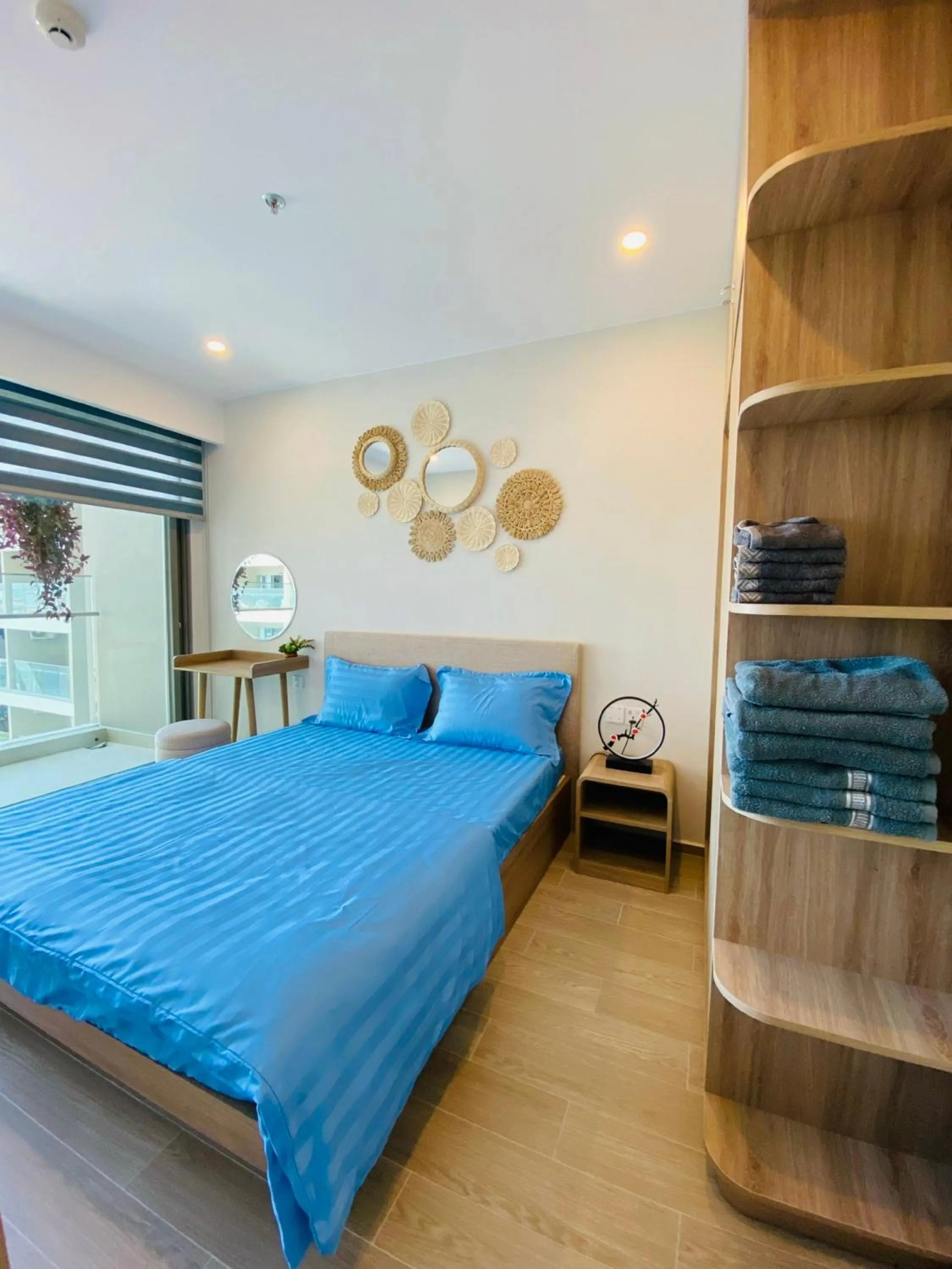 Bed in The Sóng Apartment Vũng Tàu - Sophia's House