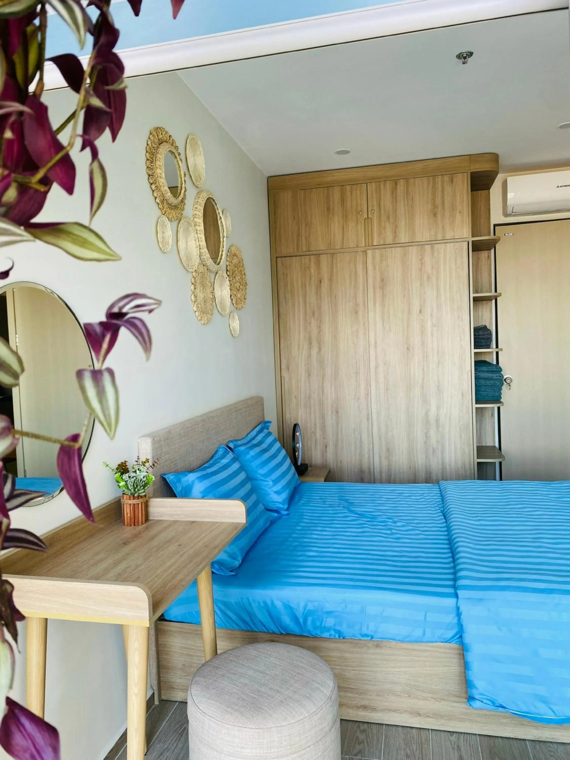 Bed in The Sóng Apartment Vũng Tàu - Sophia's House