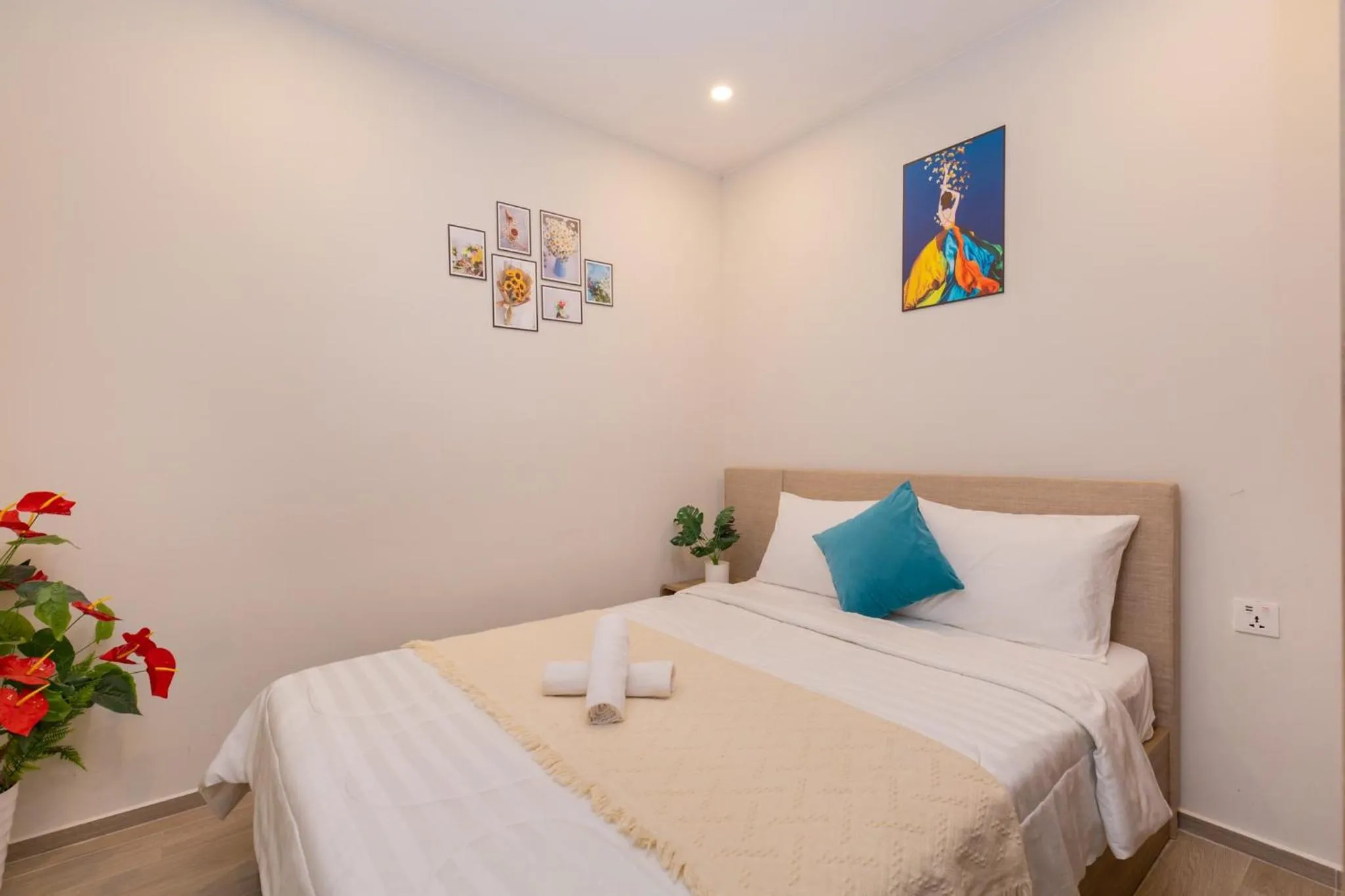 Bed in The Sóng Apartment Vũng Tàu - Sophia's House