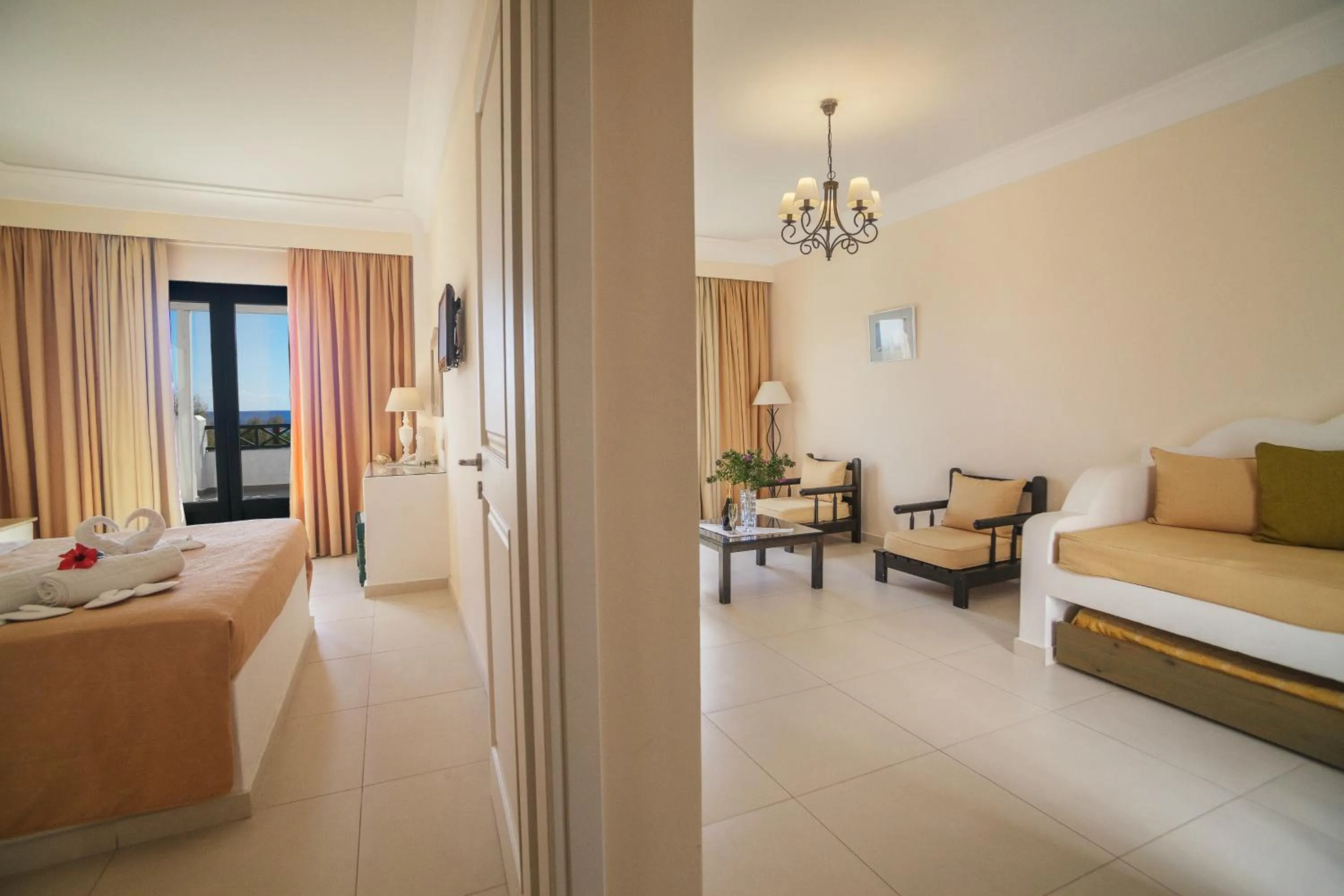 Living room, Bed in Sellada Beach