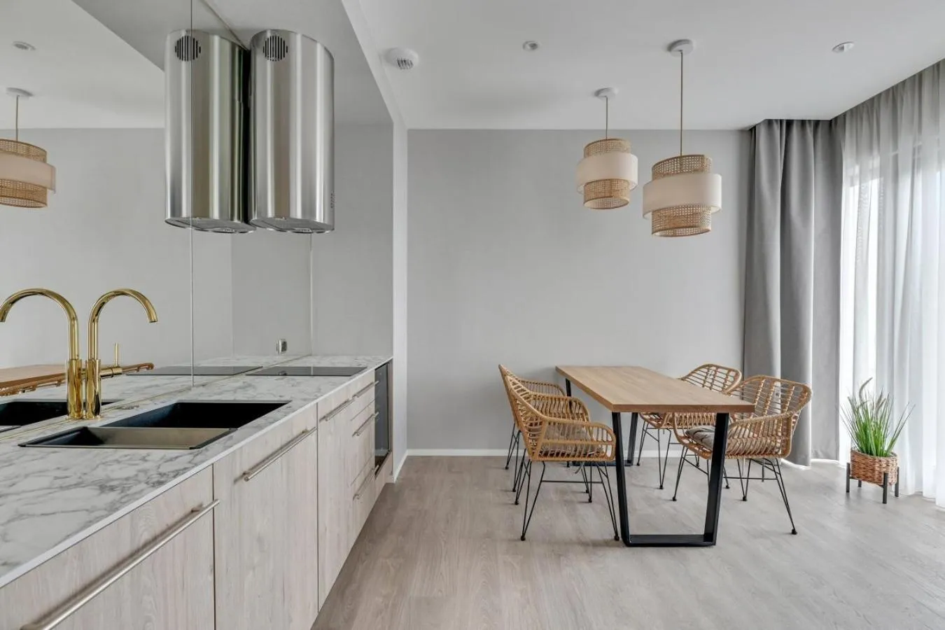 Kitchen or kitchenette in GRANO HOTEL Solmarina