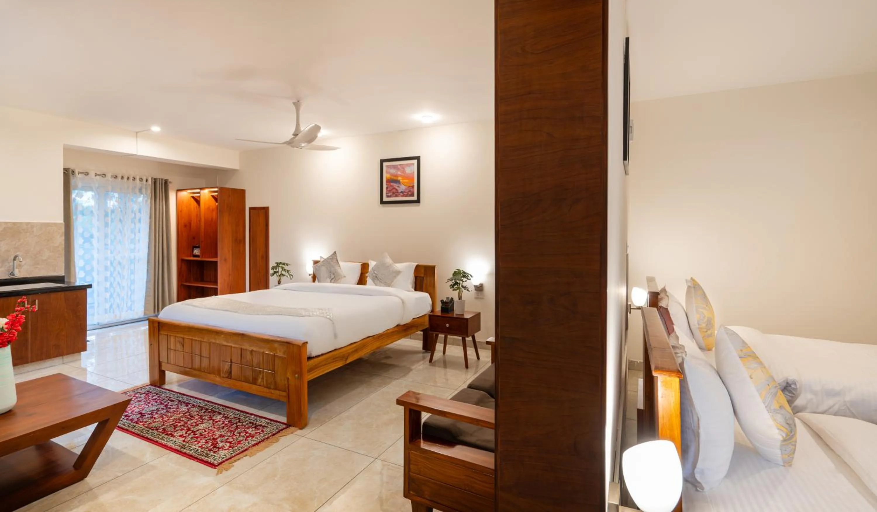 Bed in The Silver Chimes Suites