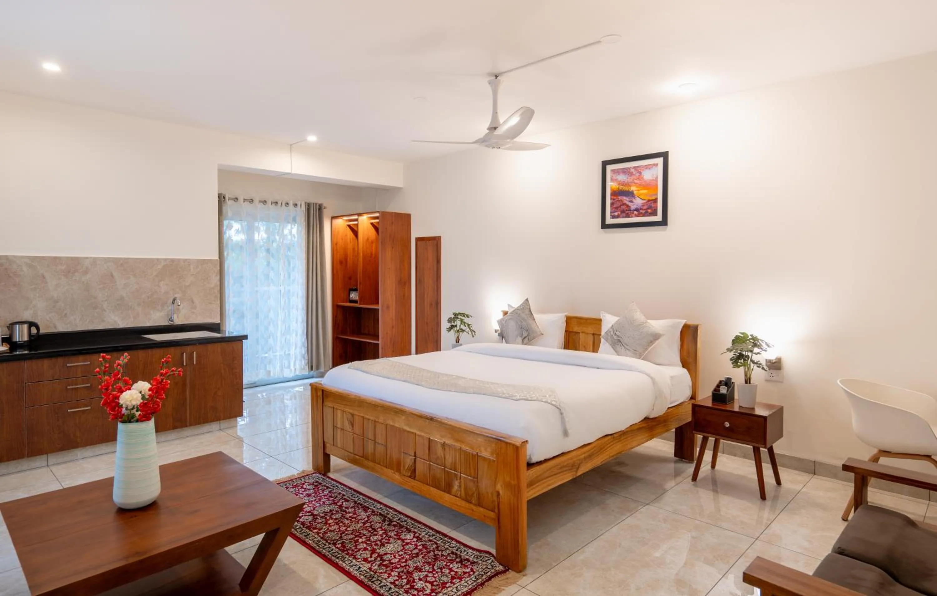 Bed in The Silver Chimes Suites