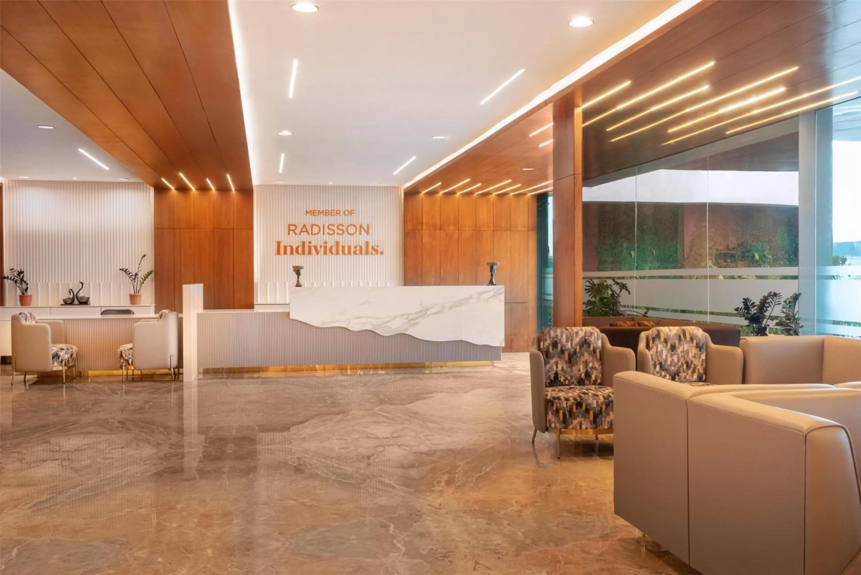 Lobby or reception in D Square Statue of Unity Kevadia, a member of Radisson Individuals