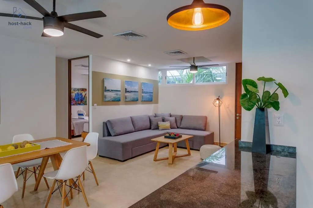 Living room in Danzamar 4, 5 blocks away from Playa Pelicanos