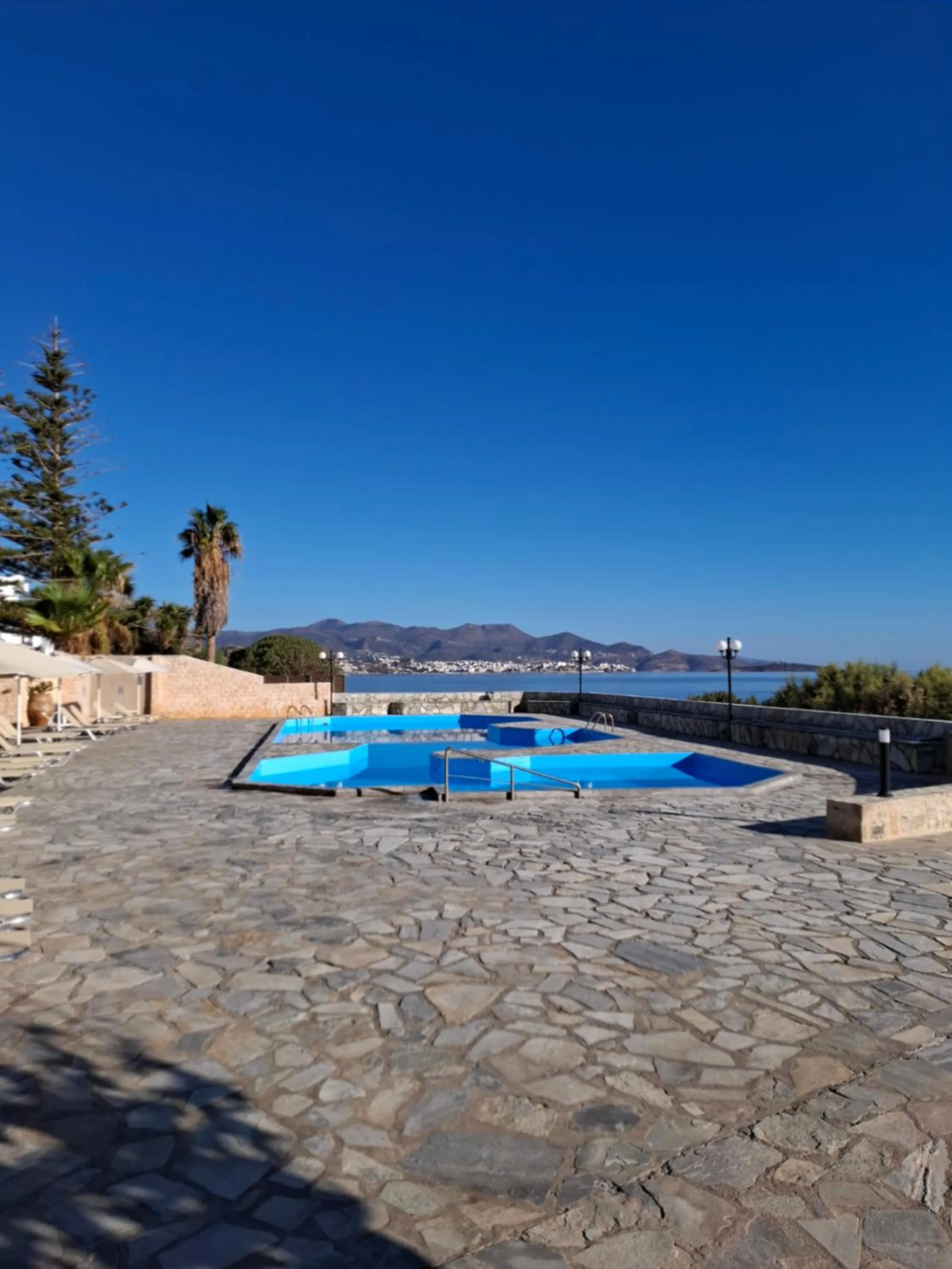 Pool view in Vangelis Villas