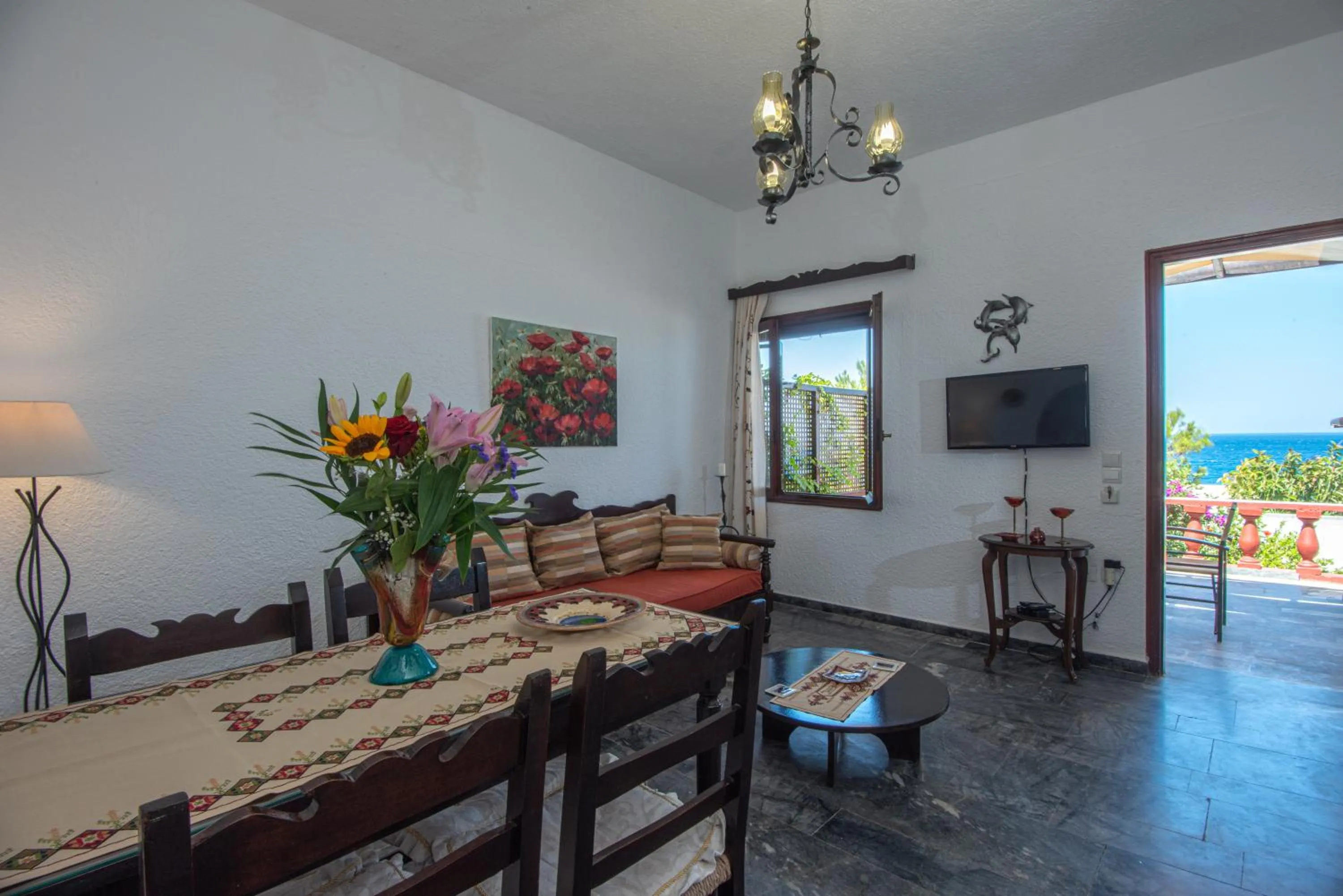 Living room in Vangelis Villas
