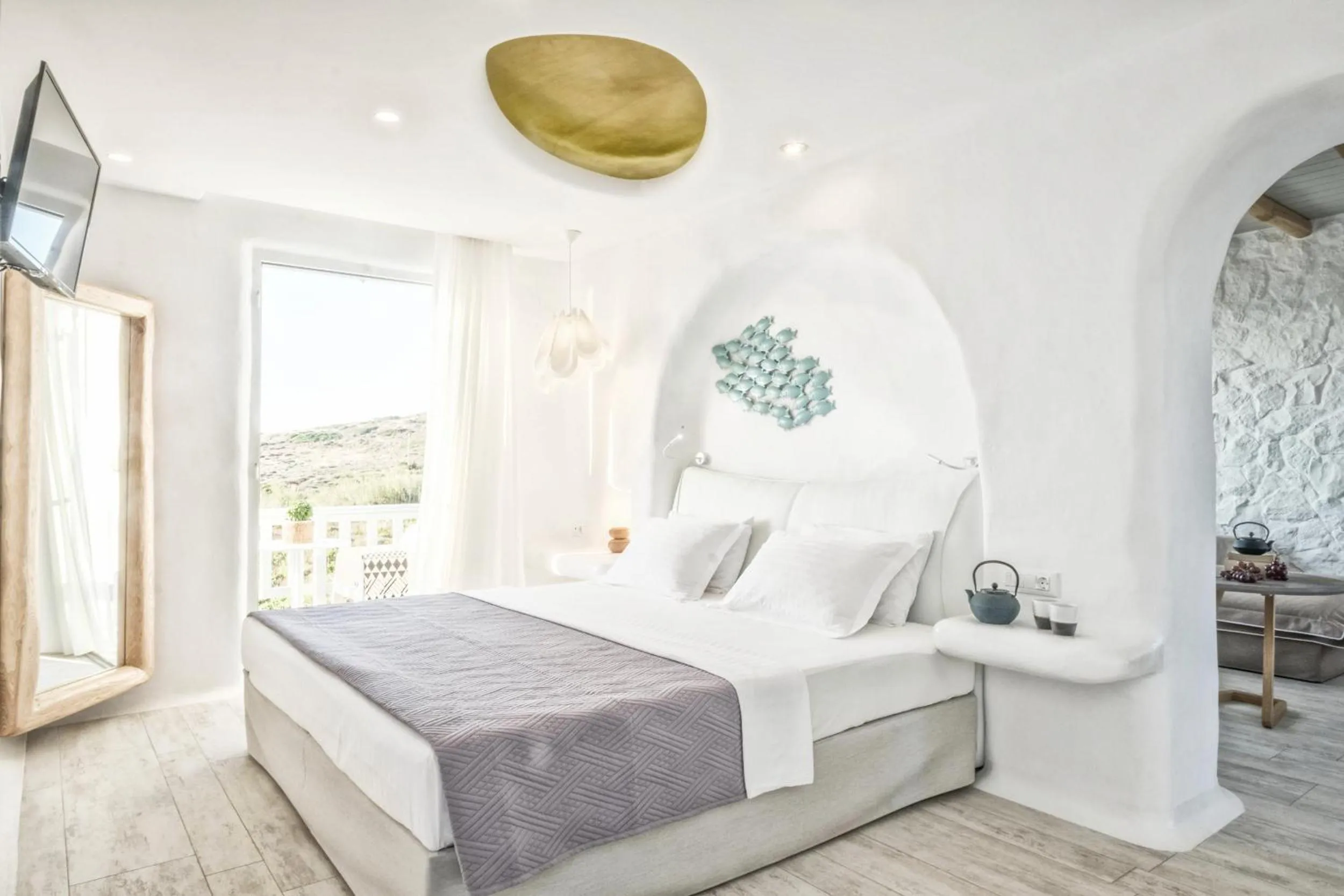 Bedroom, Bed in Orkos Beach Hotel