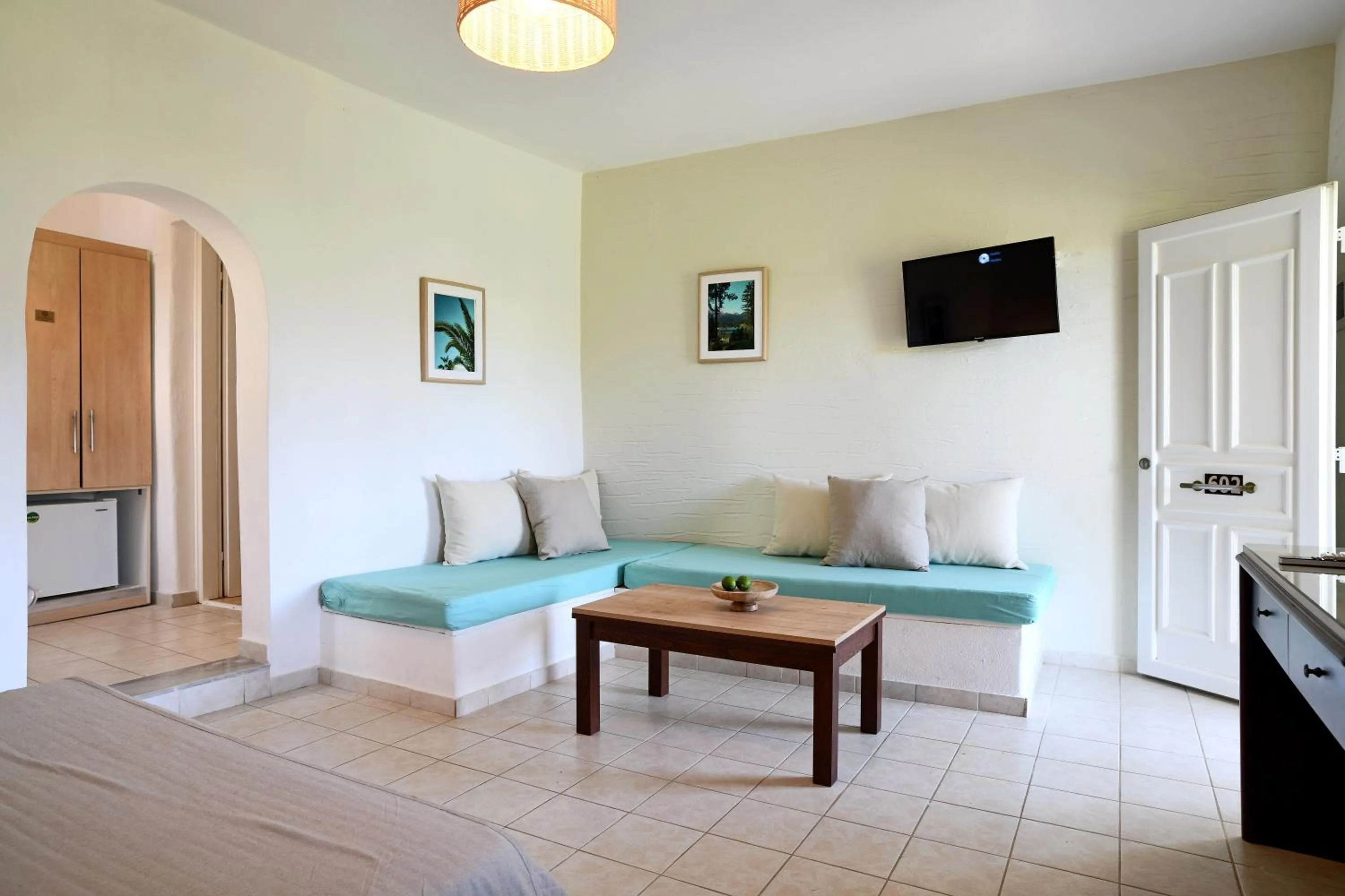 Seating area, Bed in Asteras Paradise