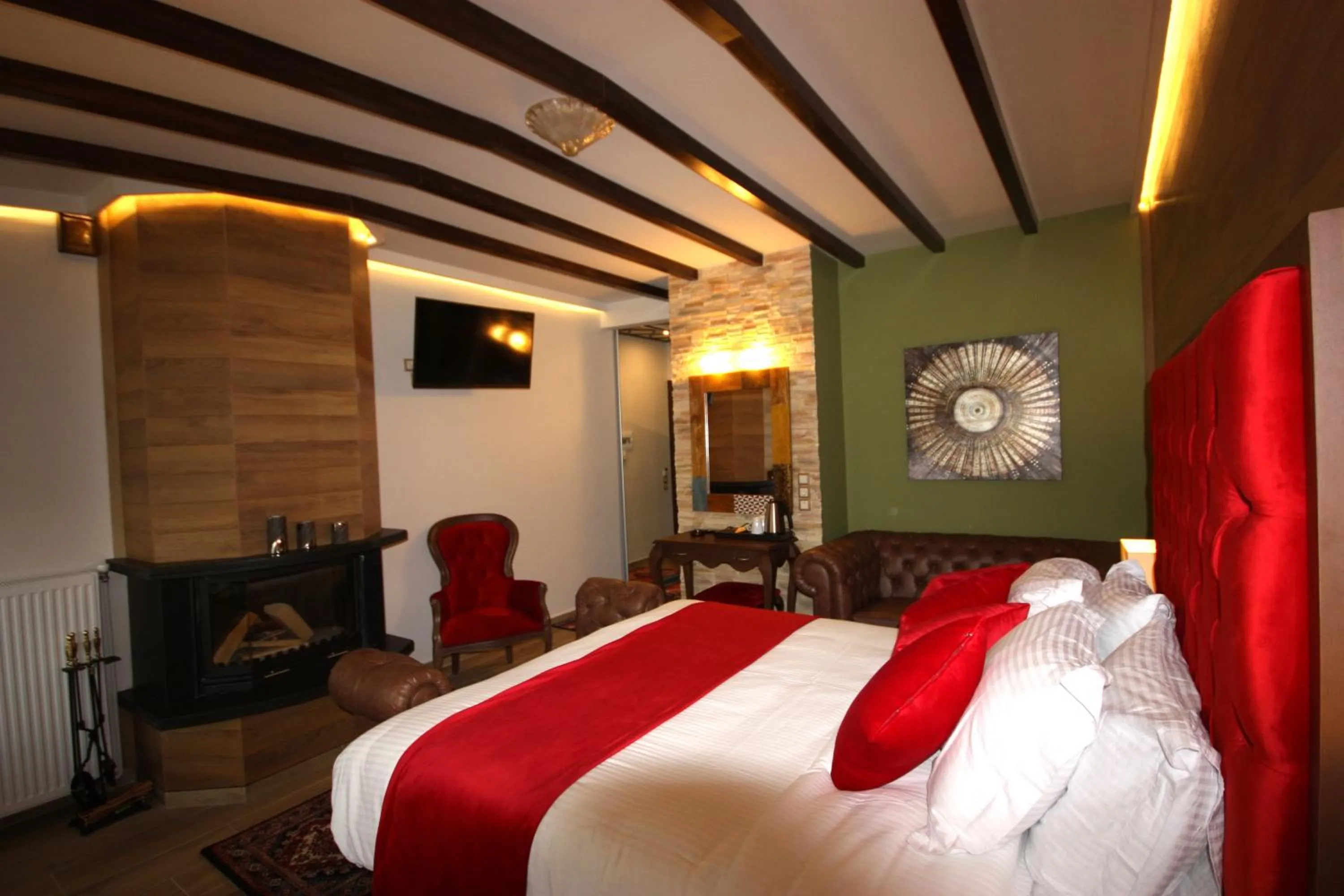 Photo of the whole room, Bed in Archontiko Metsovou Luxury Boutique Spa Hotel