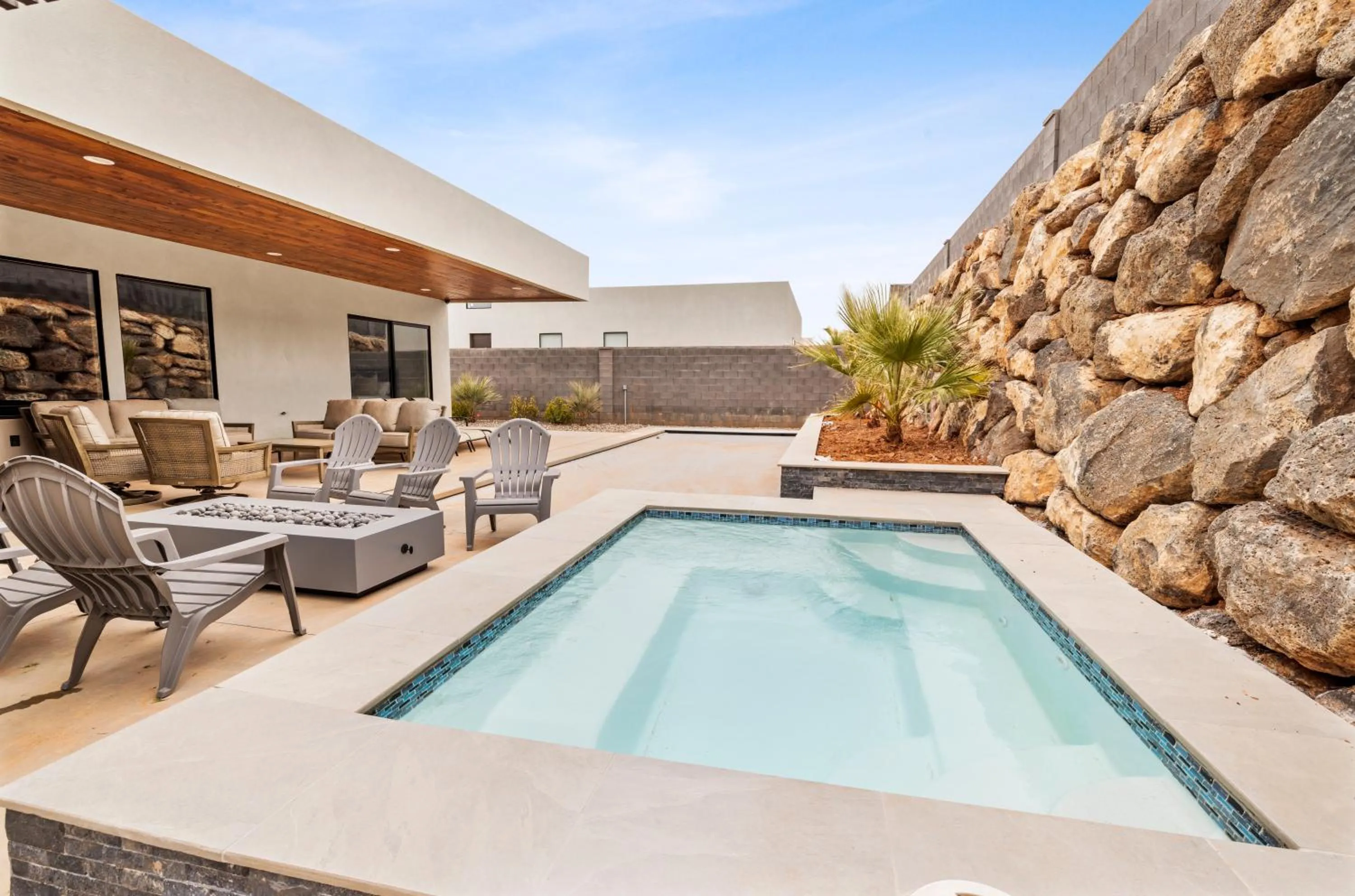 Patio in Modern Desert Oasis Lux Home w Pool and Spa
