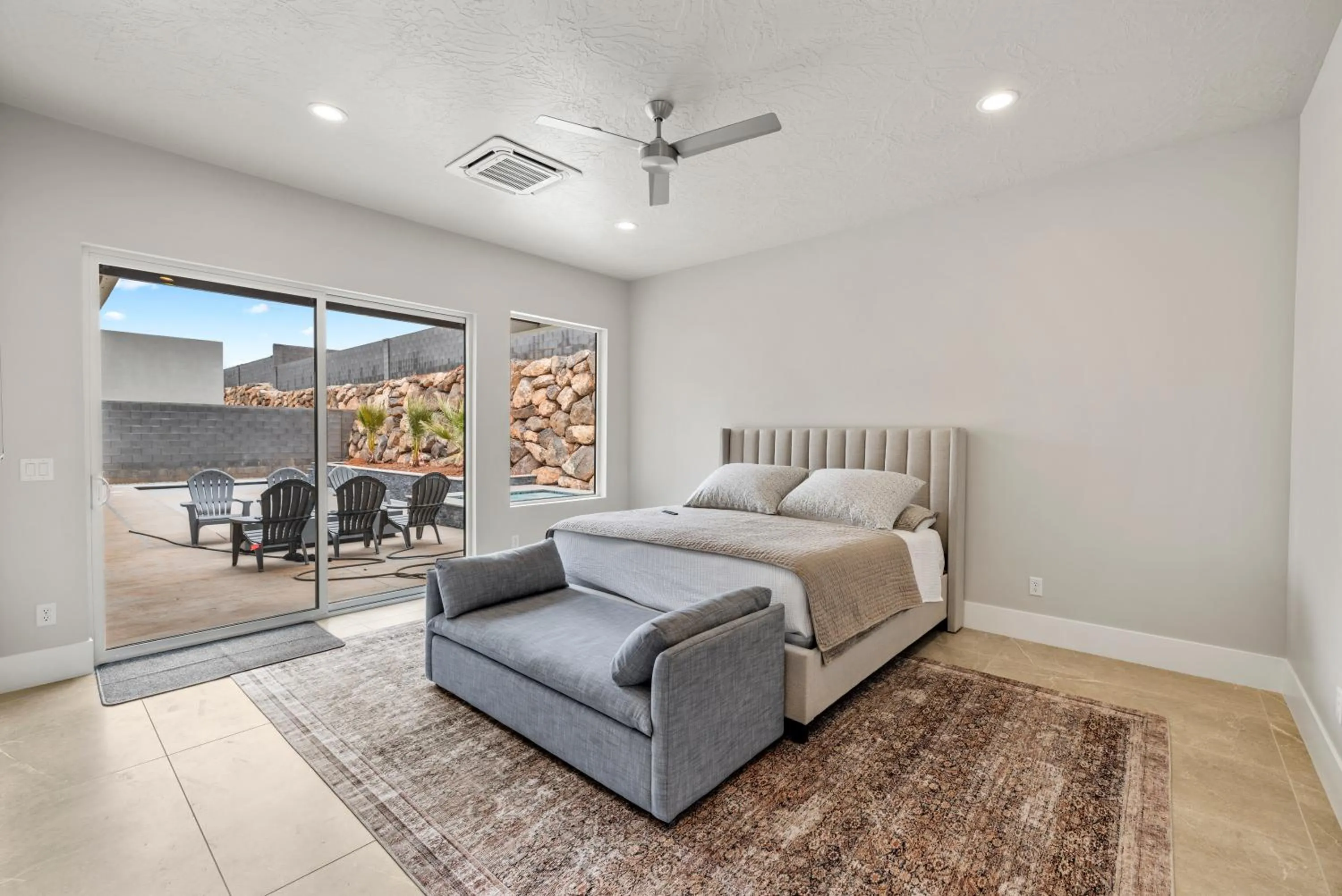 Bed in Modern Desert Oasis Lux Home w Pool and Spa