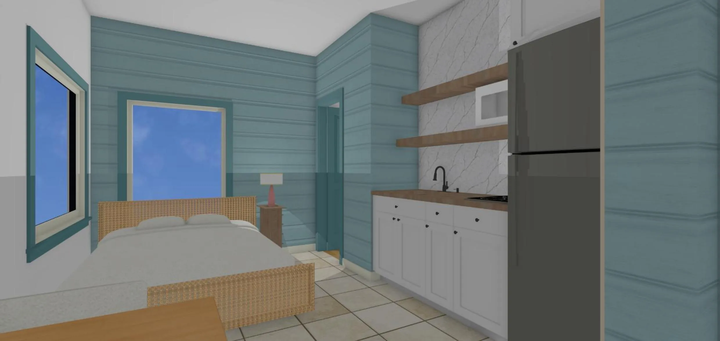 Bed in Oasis Palms Resort