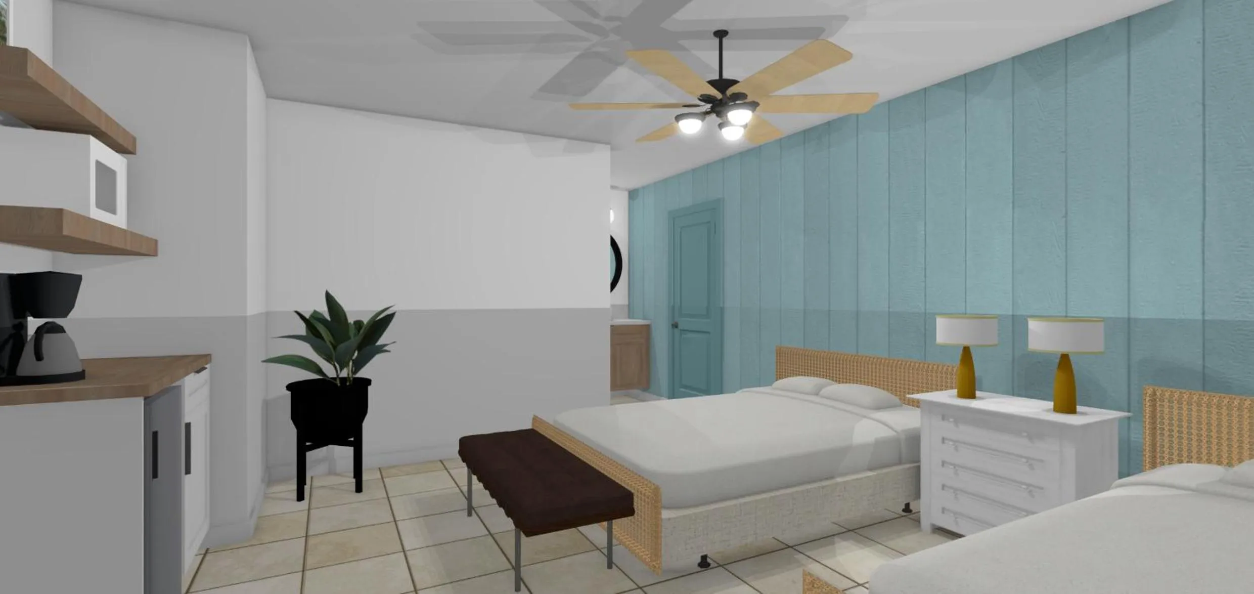 Bed in Oasis Palms Resort