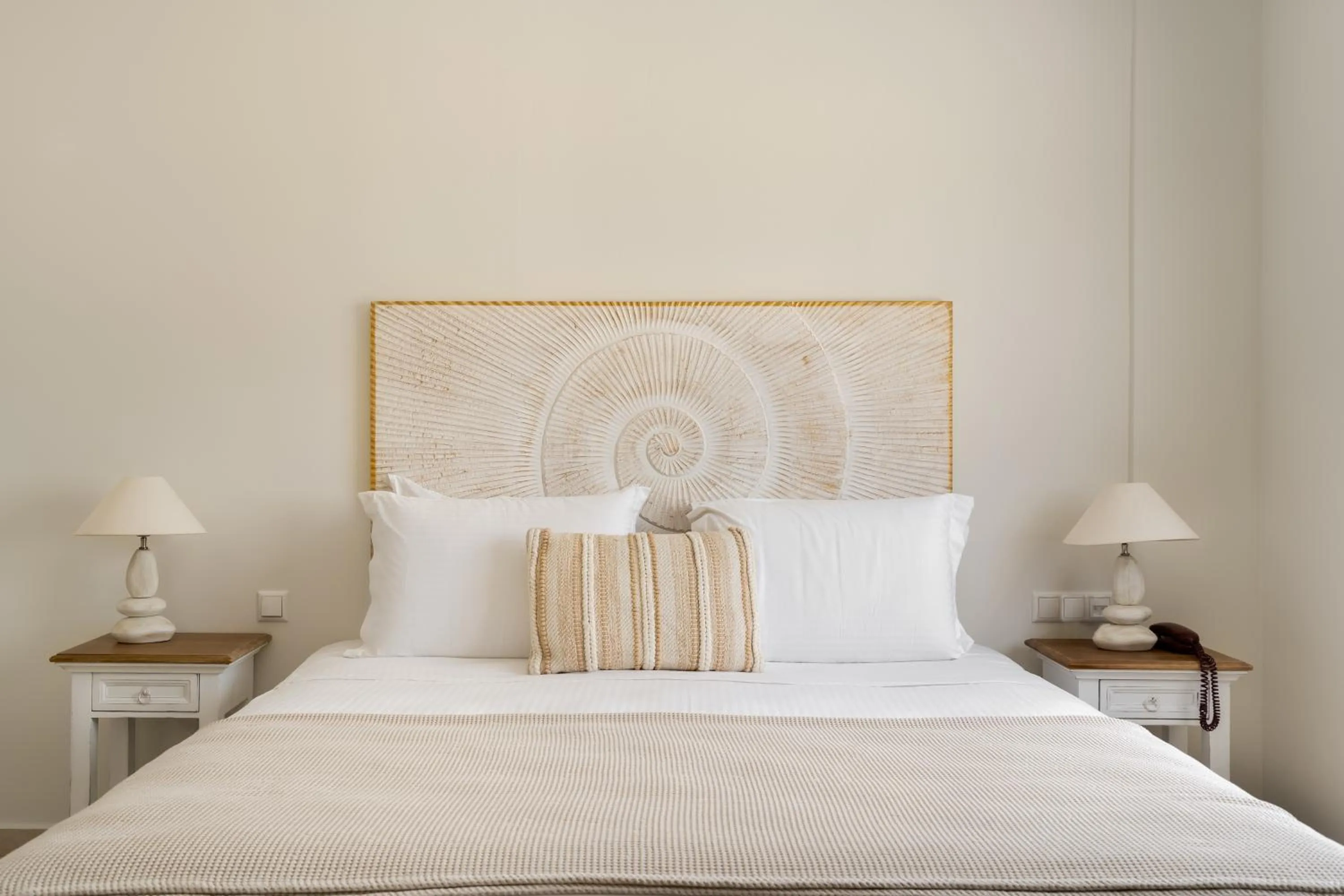 Bed in Finikas Hotel