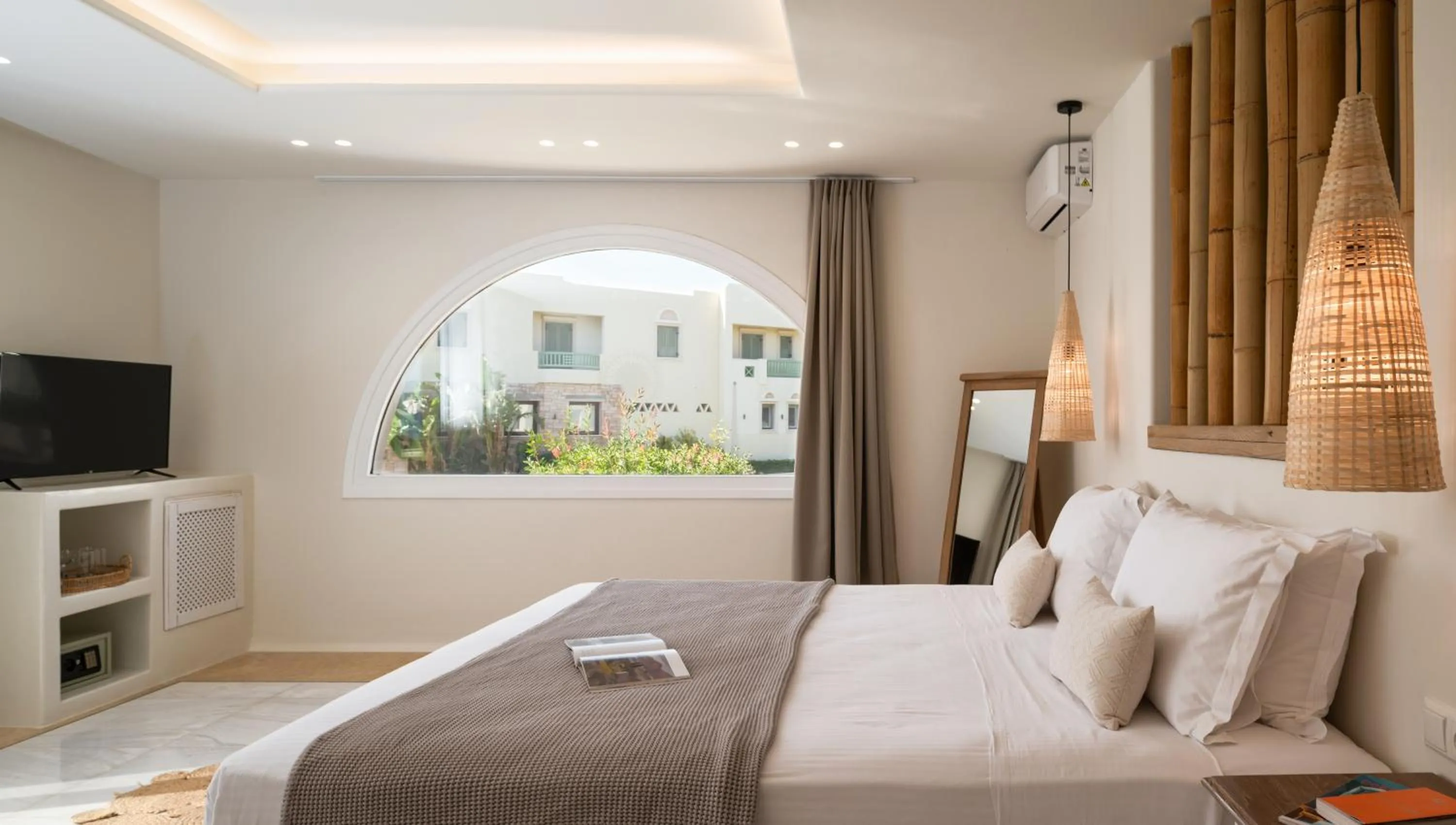 Bed in Finikas Hotel