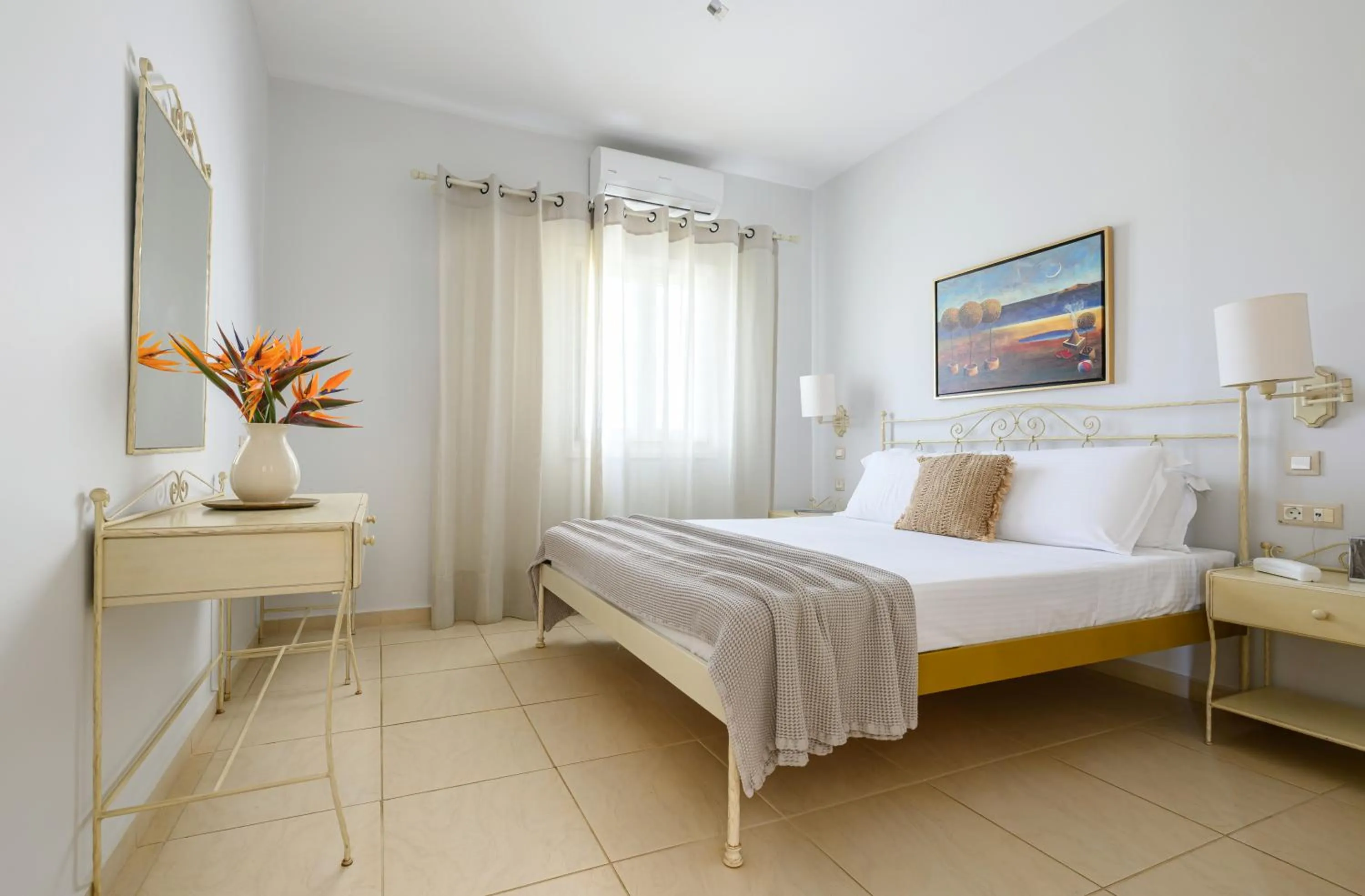 Bed in Finikas Hotel