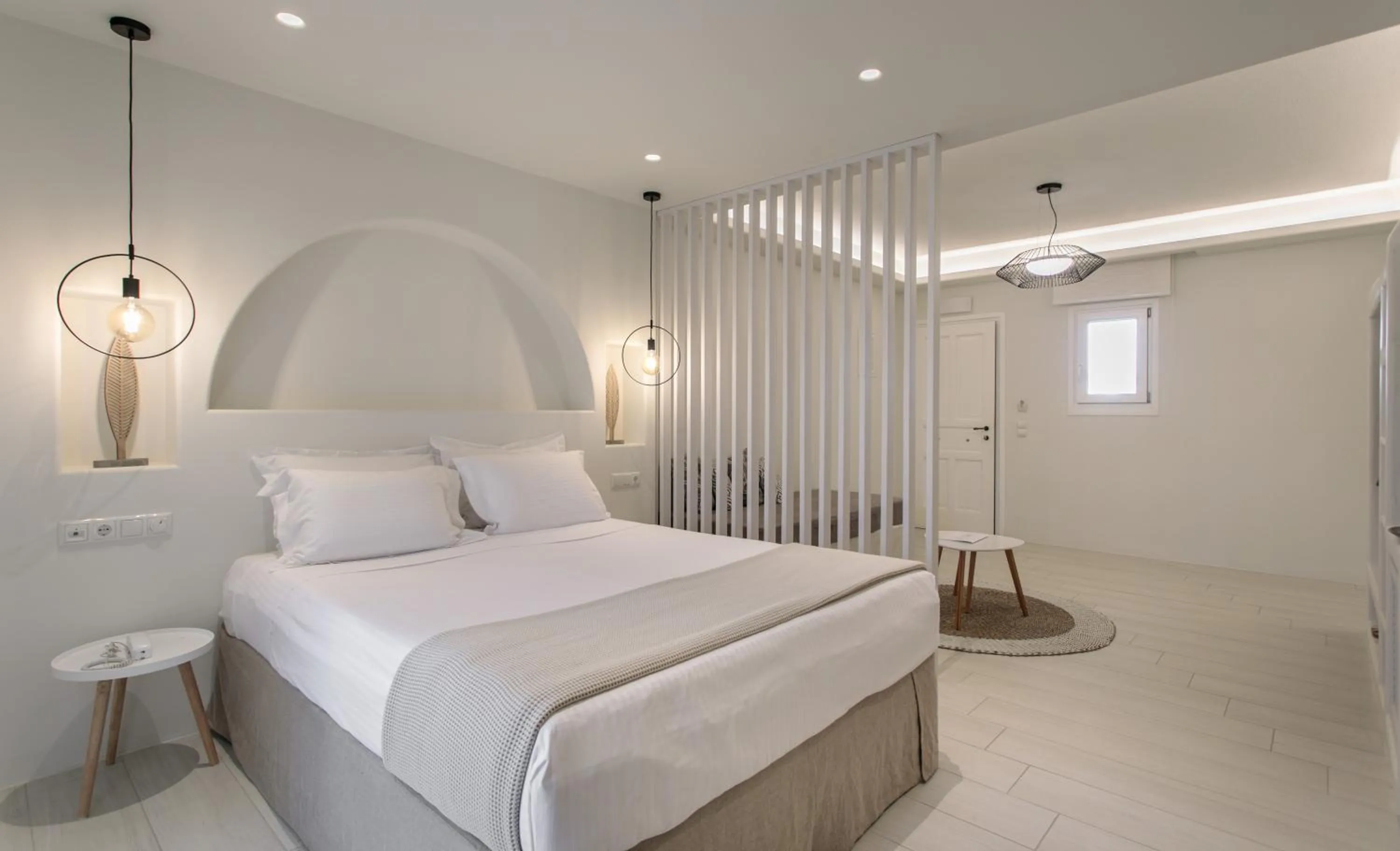 Bed in Finikas Hotel