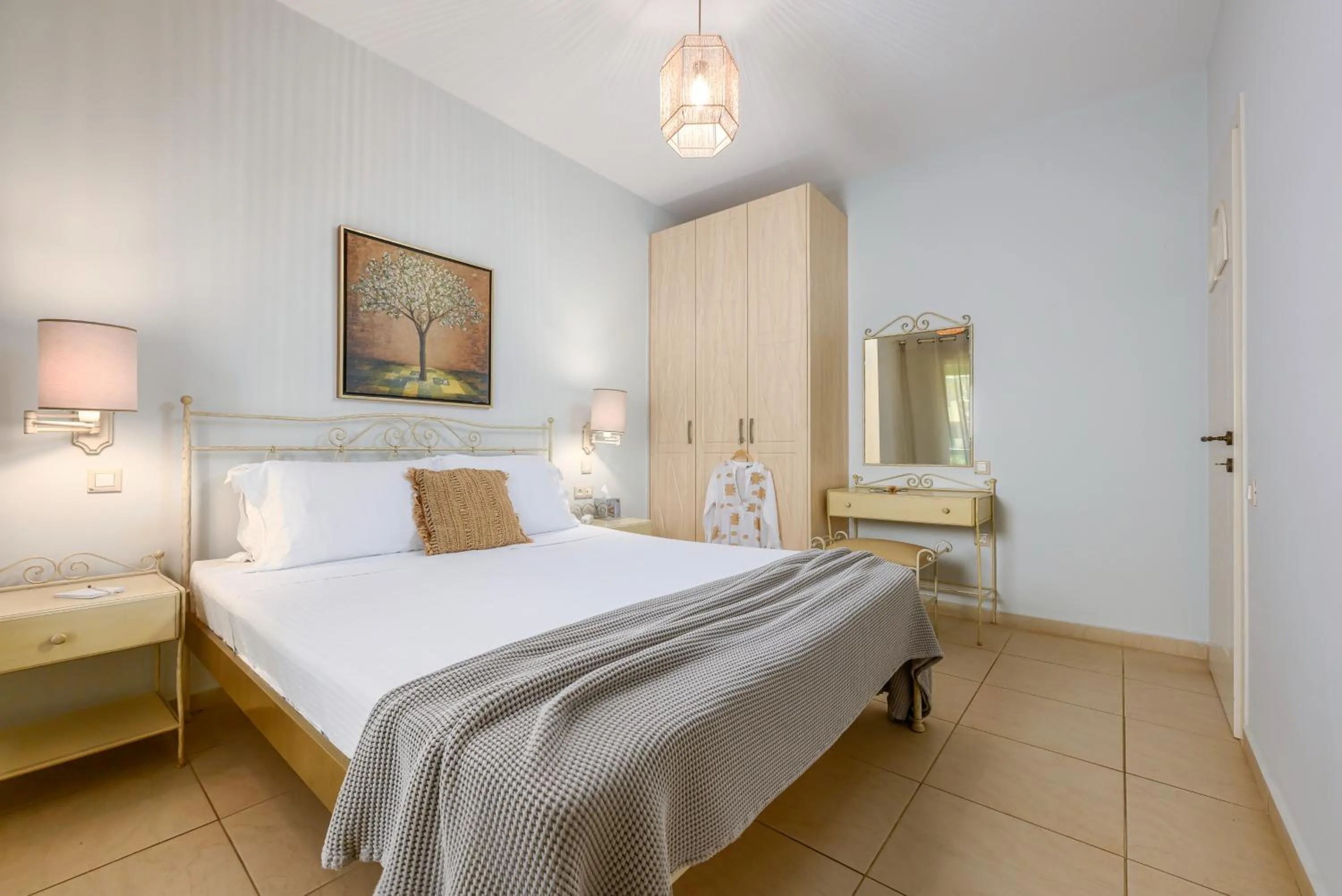 Bed in Finikas Hotel