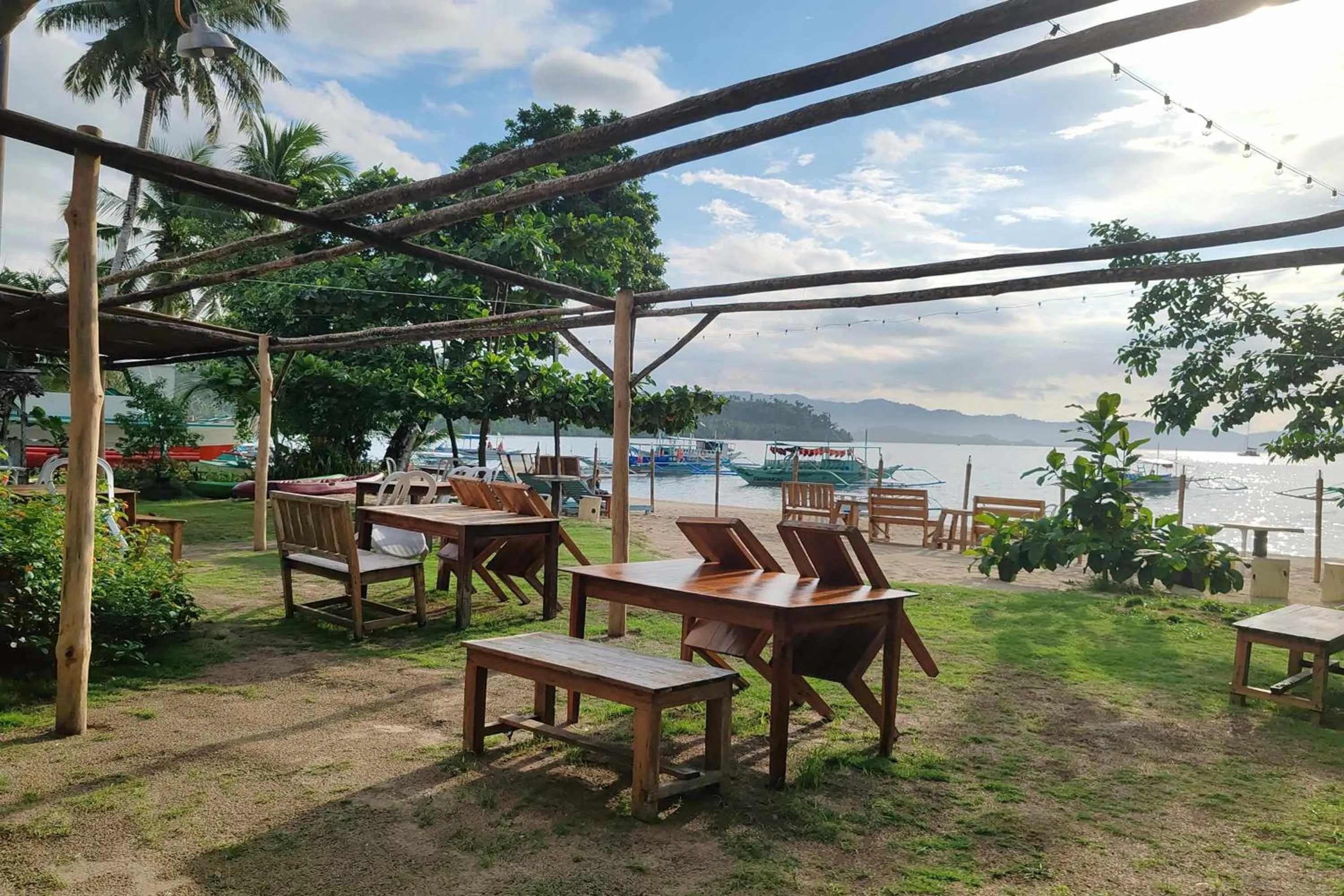 Patio in Summer Homes Beach Front Resort and Cottages Port Barton