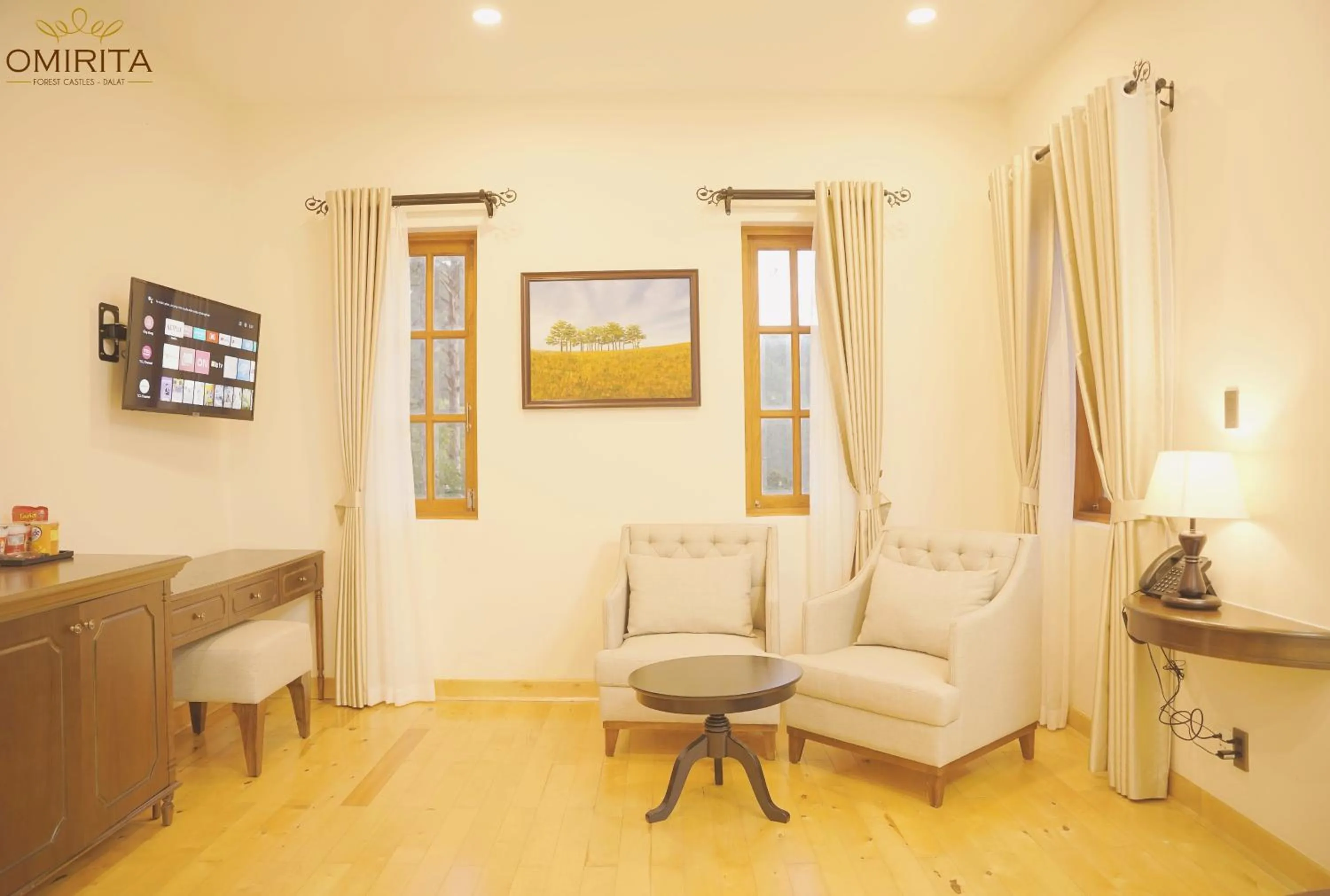 Seating area in Omirita Resort Dalat