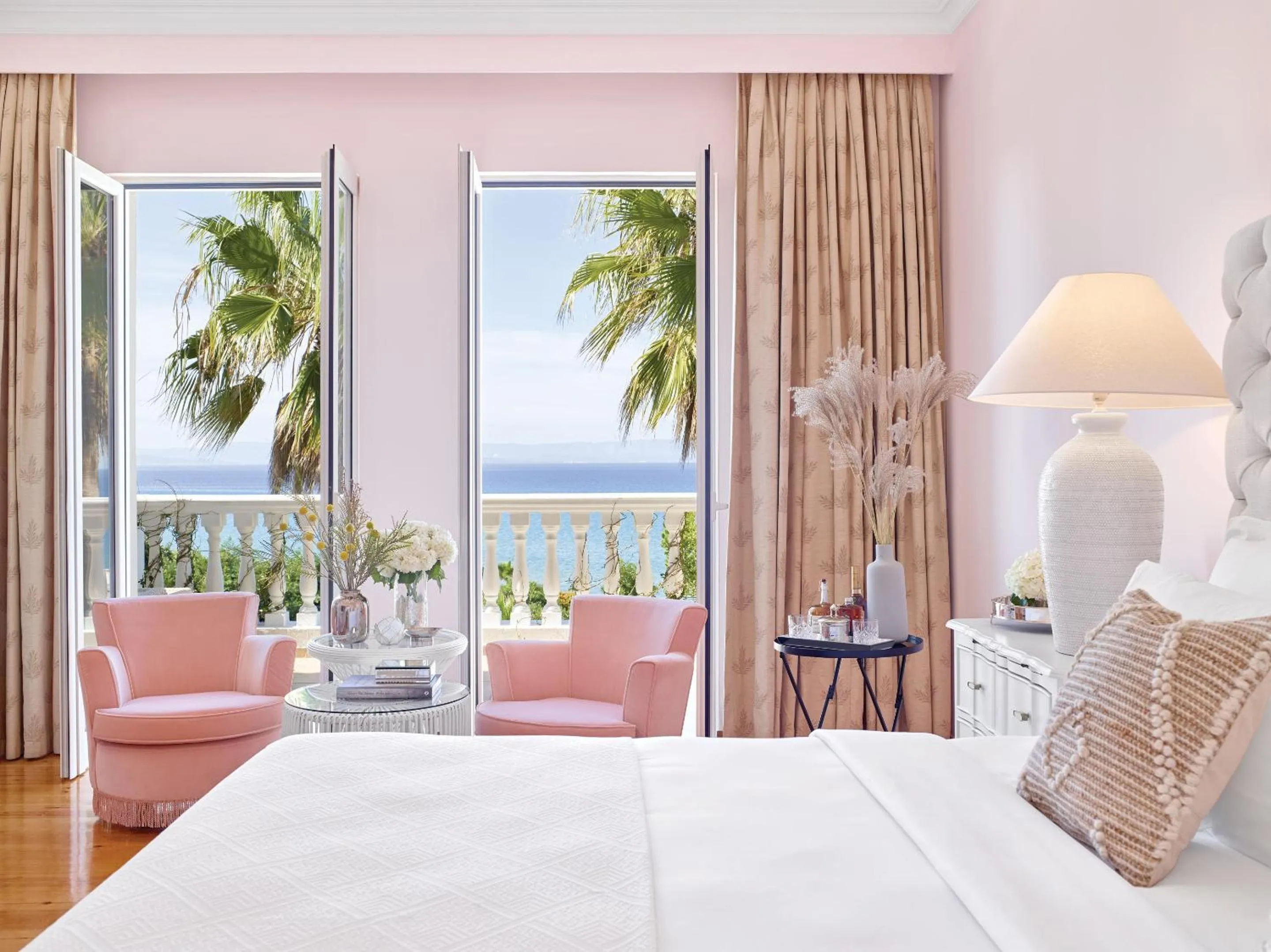 Bed in Mandola Rosa at Riviera Olympia, A Grecotel Resort to Live