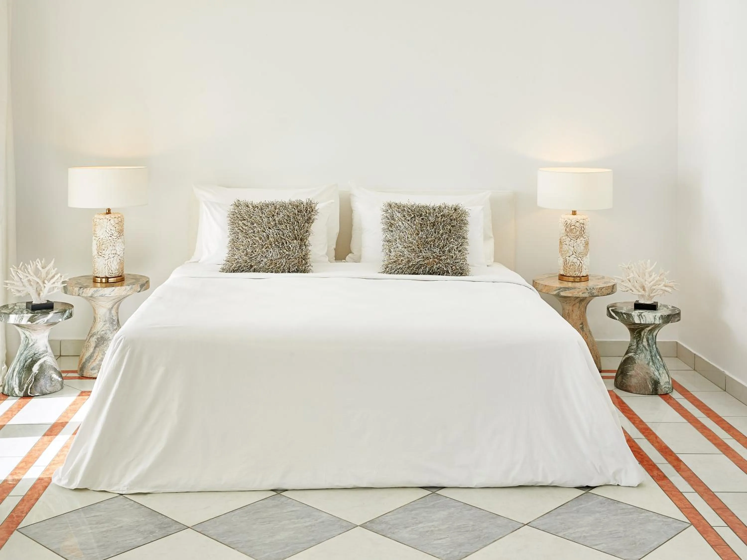 Bed in Mandola Rosa at Riviera Olympia, A Grecotel Resort to Live