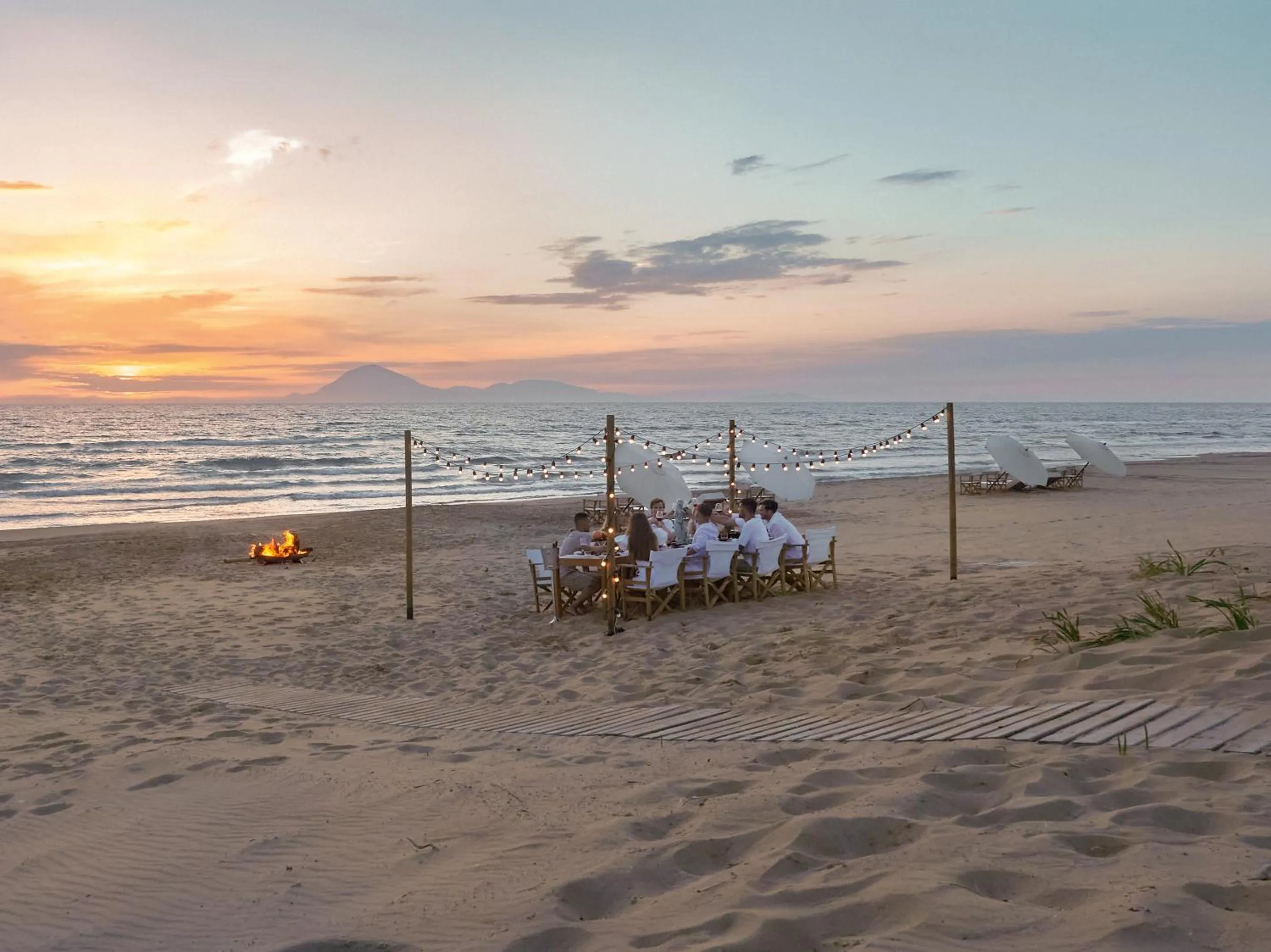 Sunset in Mandola Rosa at Riviera Olympia, A Grecotel Resort to Live