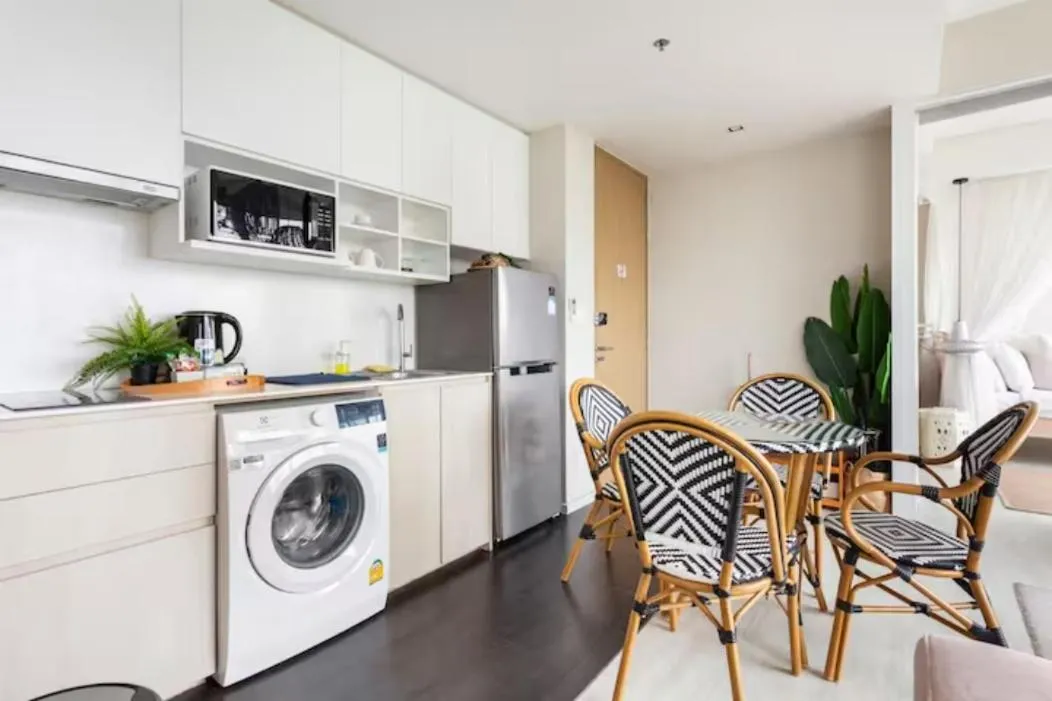 Kitchen or kitchenette in Family Suite Sea view 2Bedroom at Veranda Residence Pattaya