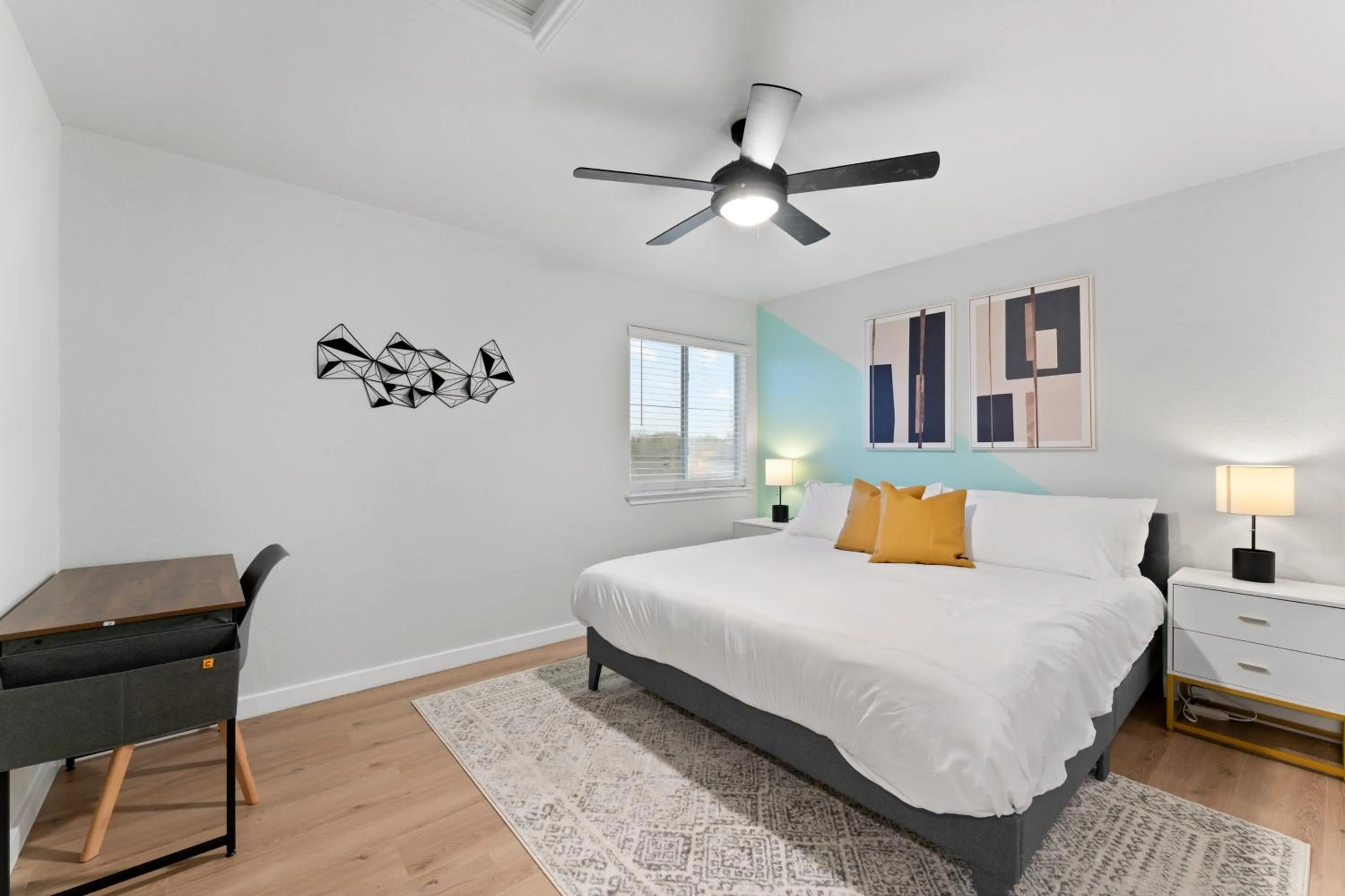 Bed in Modern & Homey 3BR Home, Remote Work Friendly, King Beds, Fast WiFi