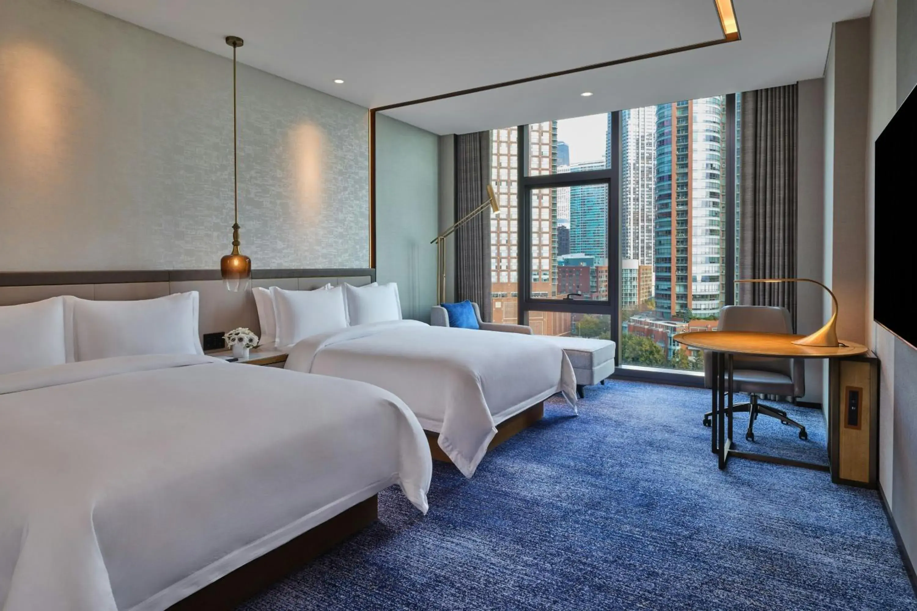 Deluxe Queen Room with Two Queen Beds and River View in The St. Regis Chicago Deluxe Queen Room with Two Queen Beds and River View in The St. Regis Chicago