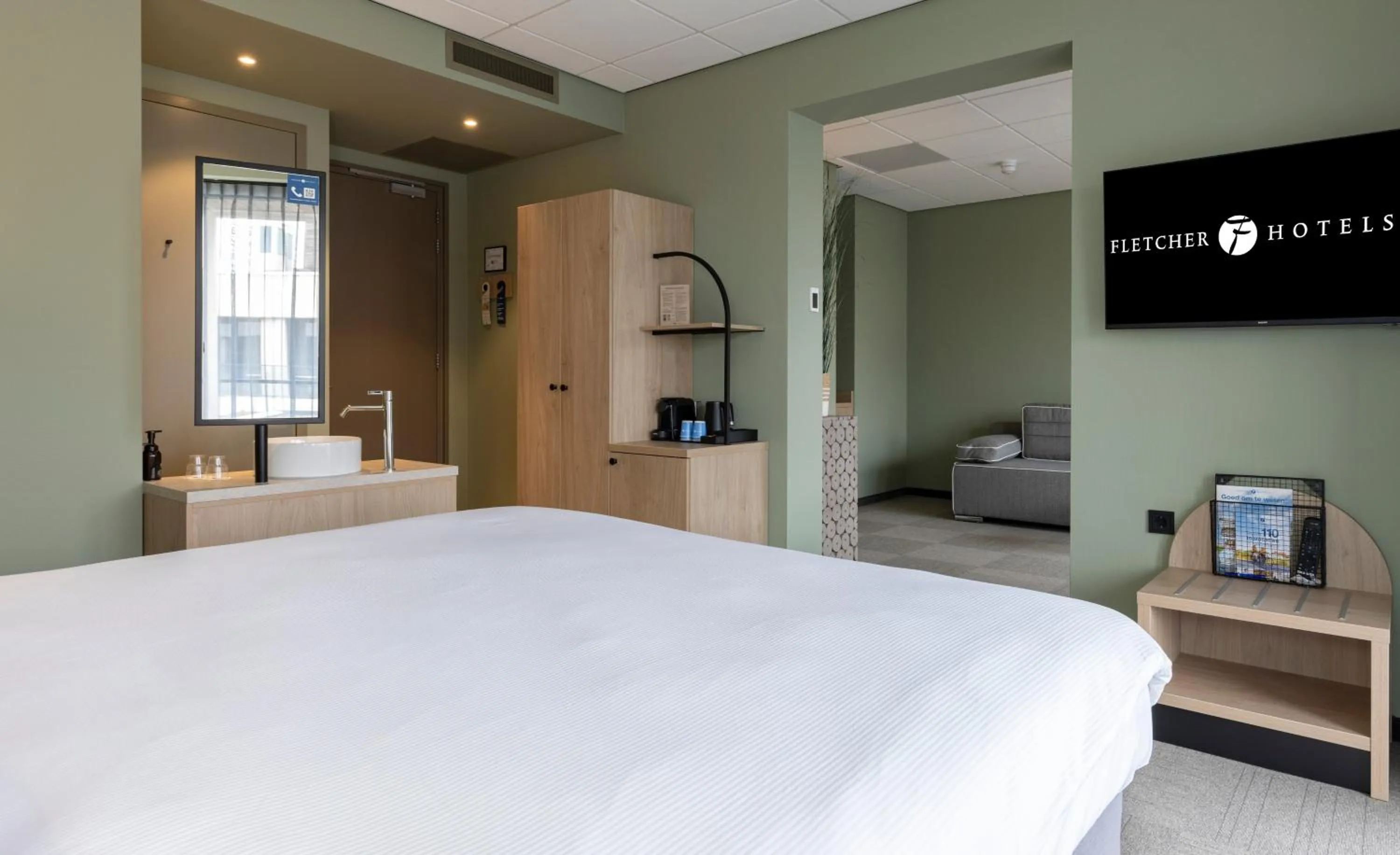 Bedroom, Bed in Fletcher Hotel-Restaurant Marknesse