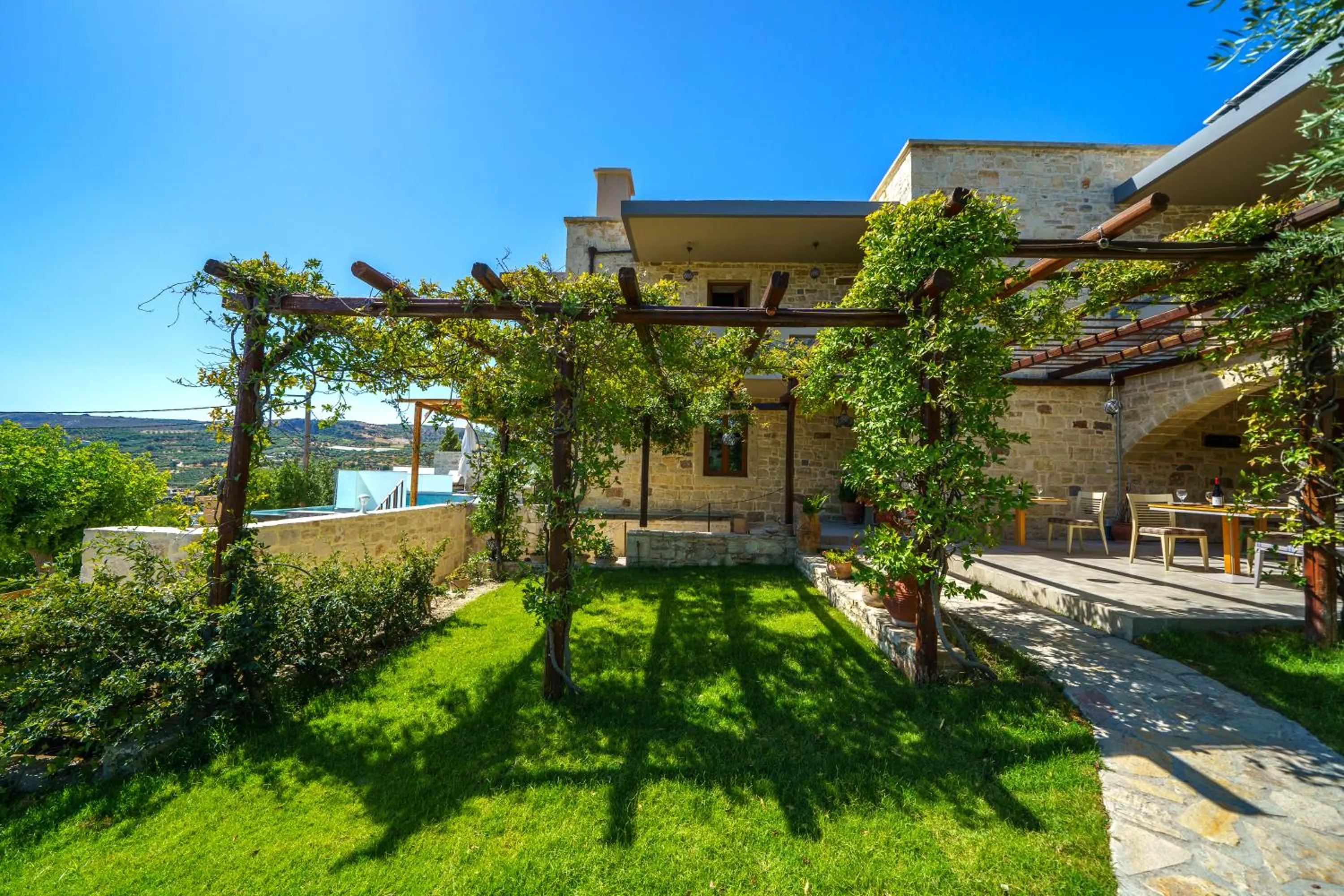 Garden in Asion Lithos Suites with Private Pools