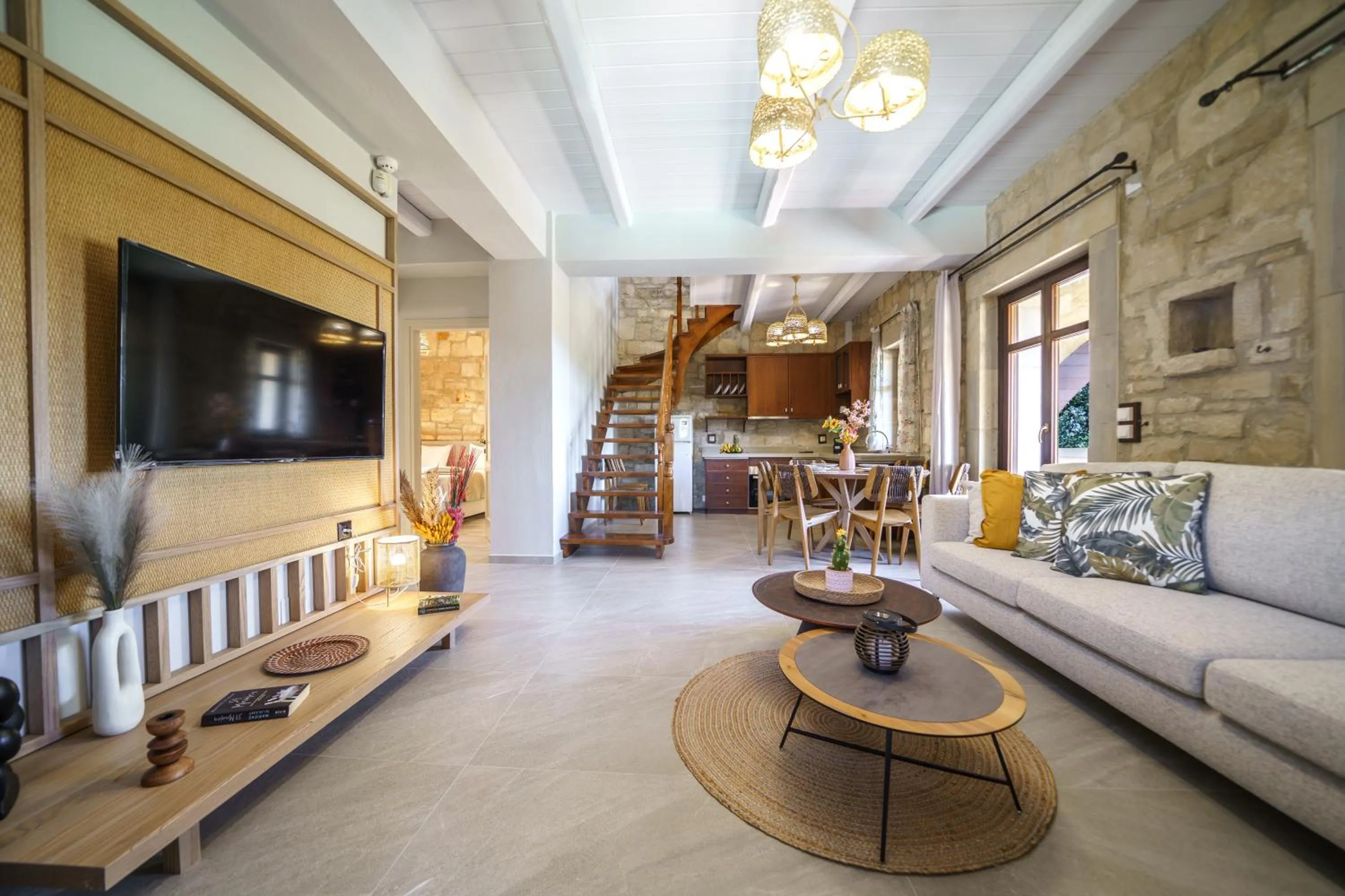 Living room in Asion Lithos Suites with Private Pools