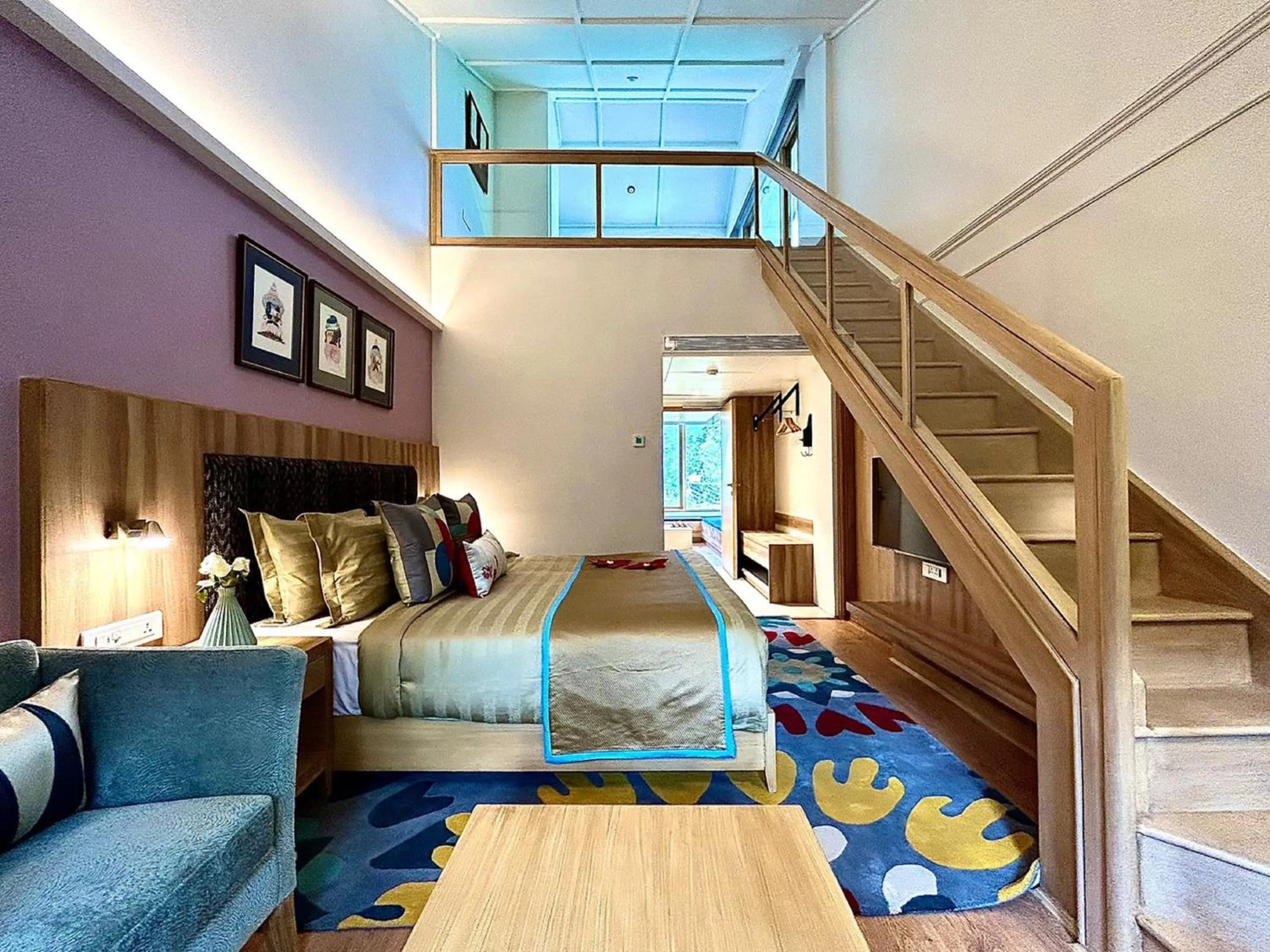 Living room in Bookmark Resorts, Manali