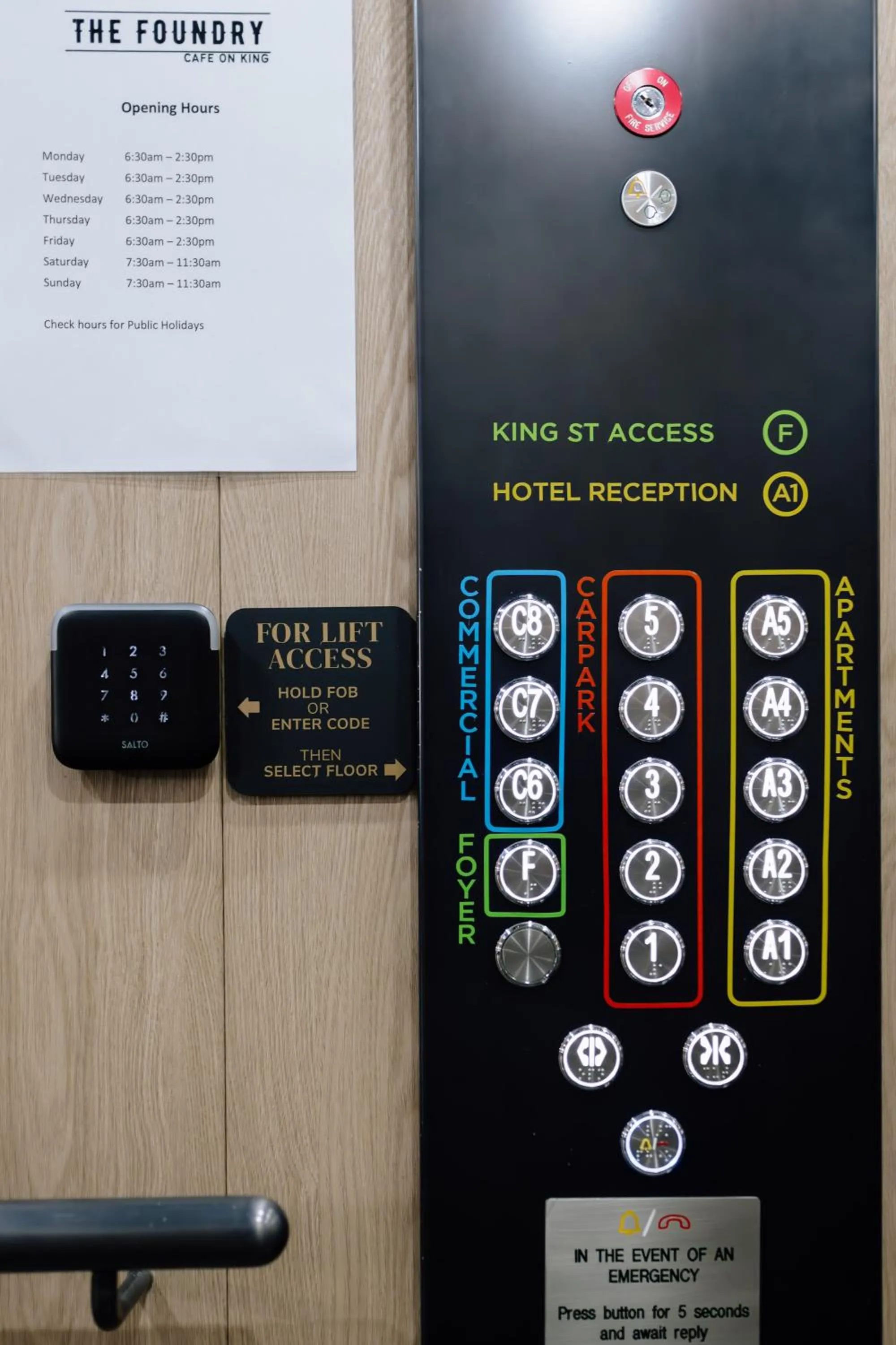 elevator in 291 on King