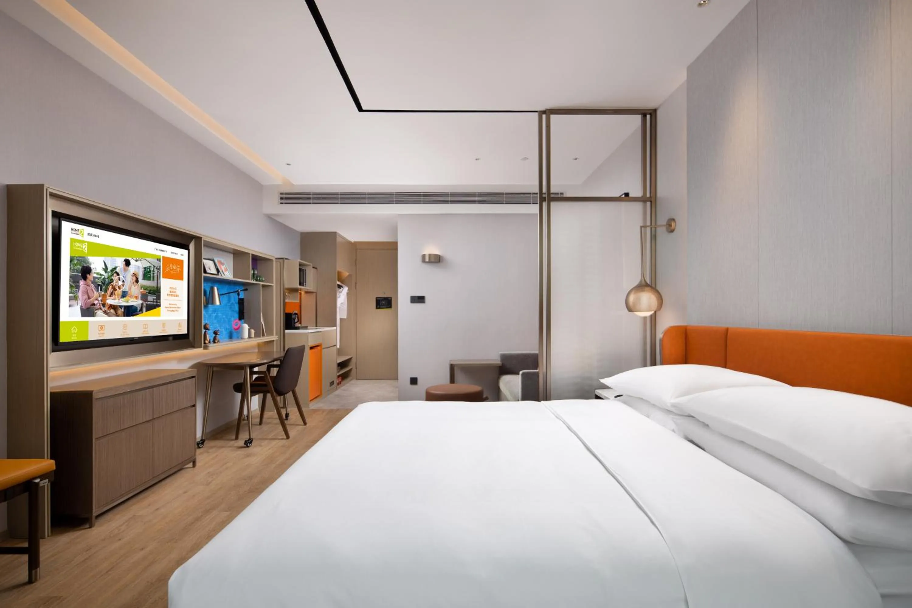 Bed in Home2 Suites by Hilton Chongqing Yubei