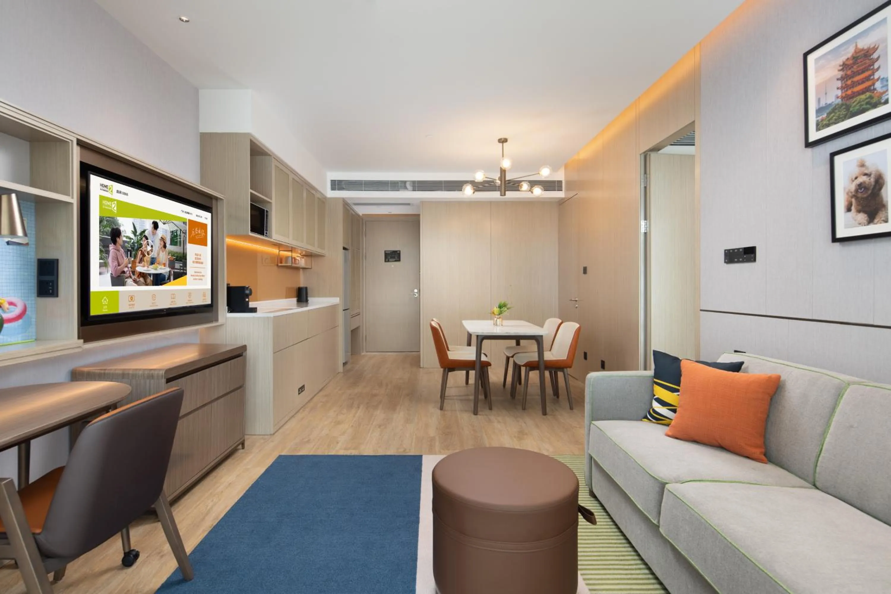 Living room in Home2 Suites By Hilton Wuhan Xudong
