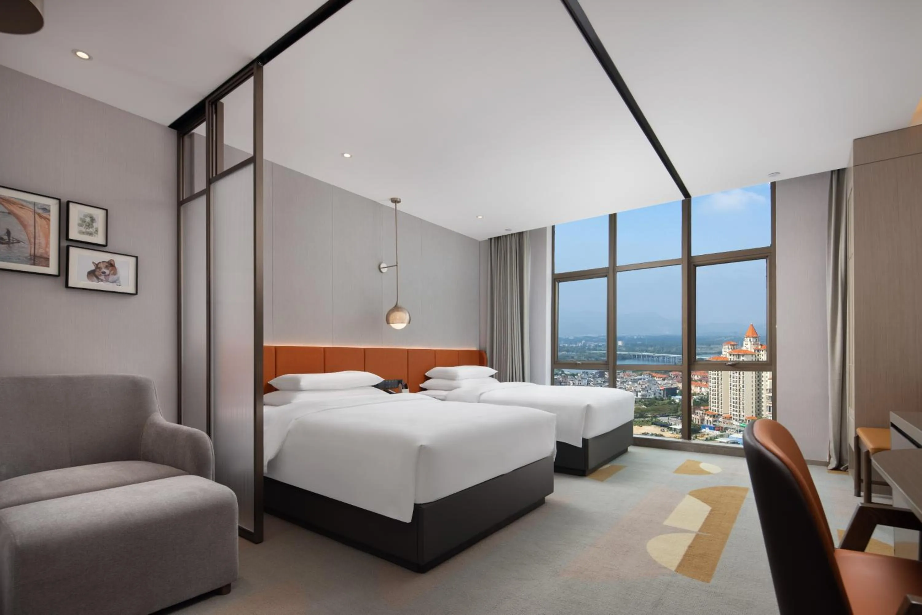 Bed in Home2 Suites by Hilton Shanwei Lufeng
