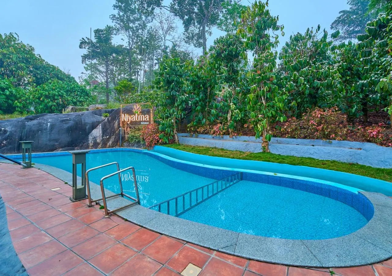 Pool view in Niyatma Wayanad Pool Resort by VOYE HOMES - Inside Coffee Plantation