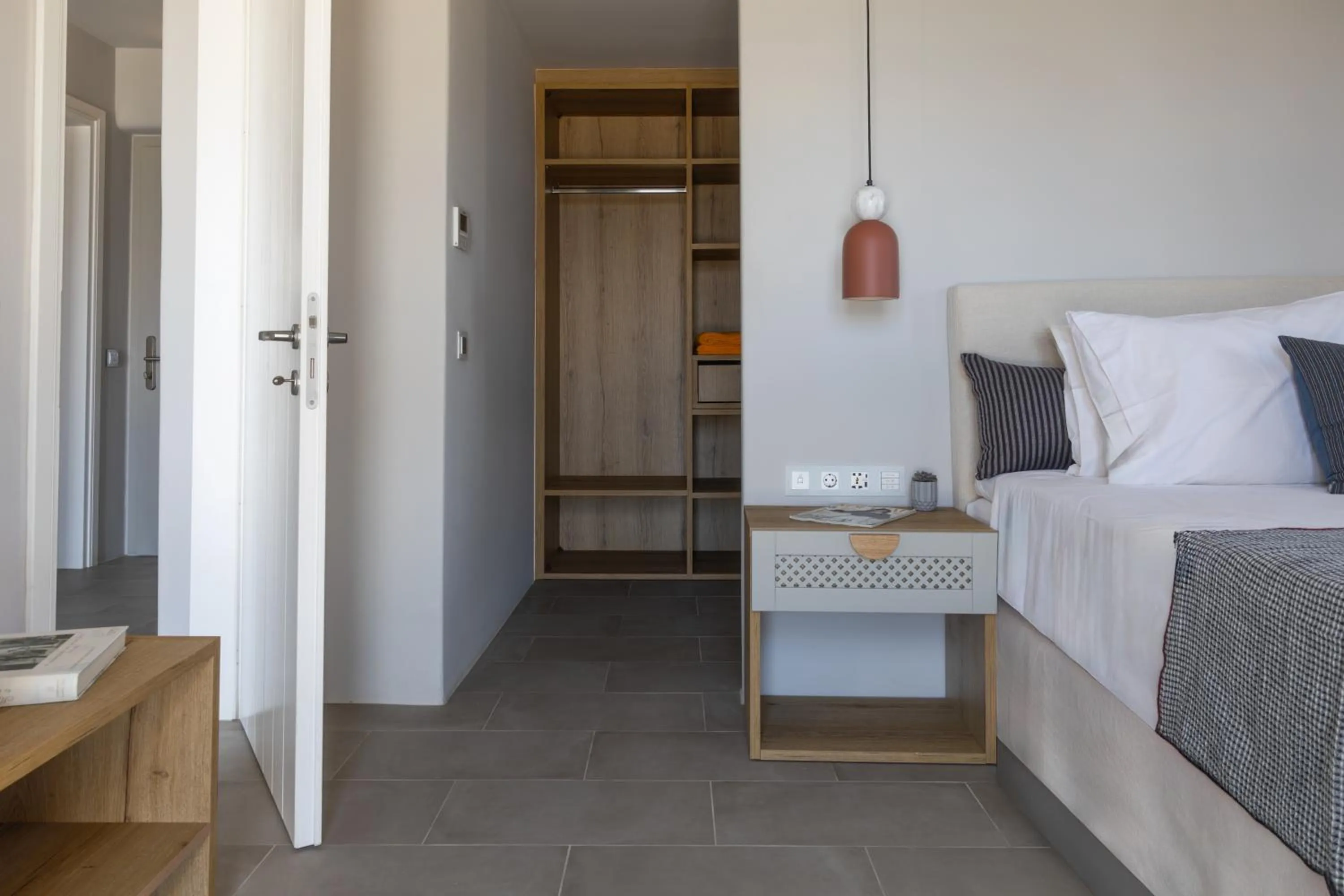 Bedroom, Bed in Poseidon of Paros Hotel & Spa