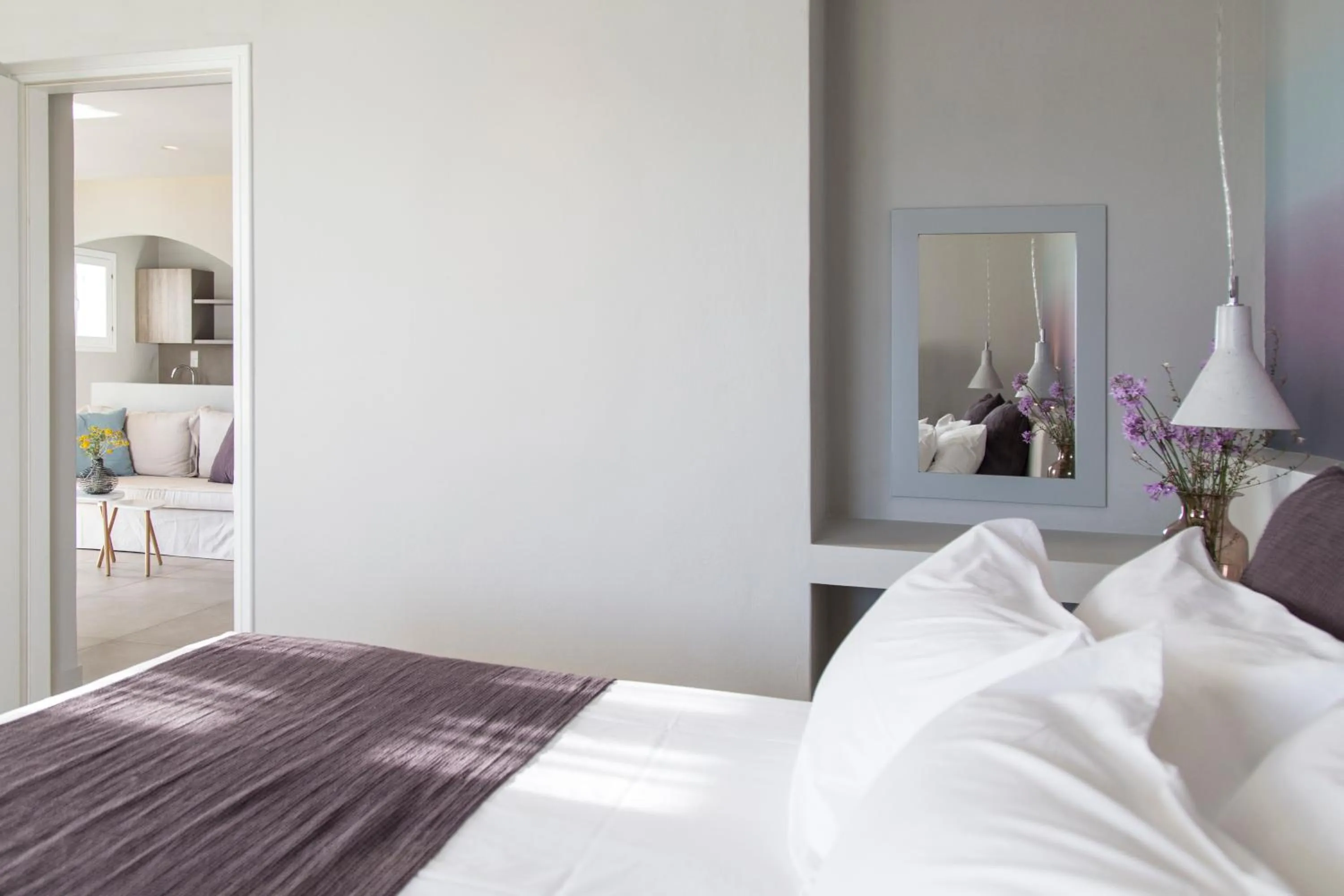 Bedroom, Bed in Poseidon of Paros Hotel & Spa