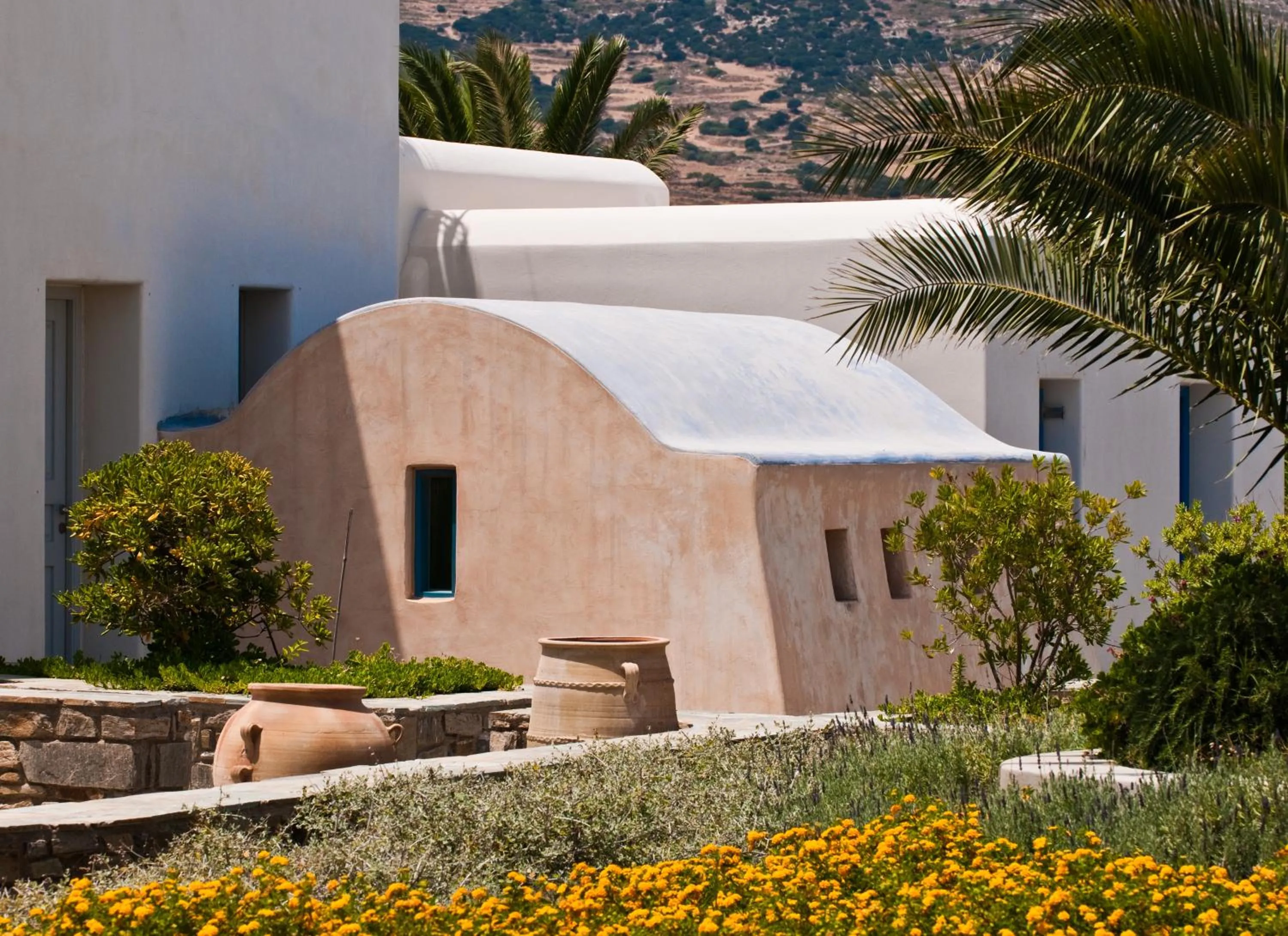 Facade/entrance in Poseidon of Paros Hotel & Spa